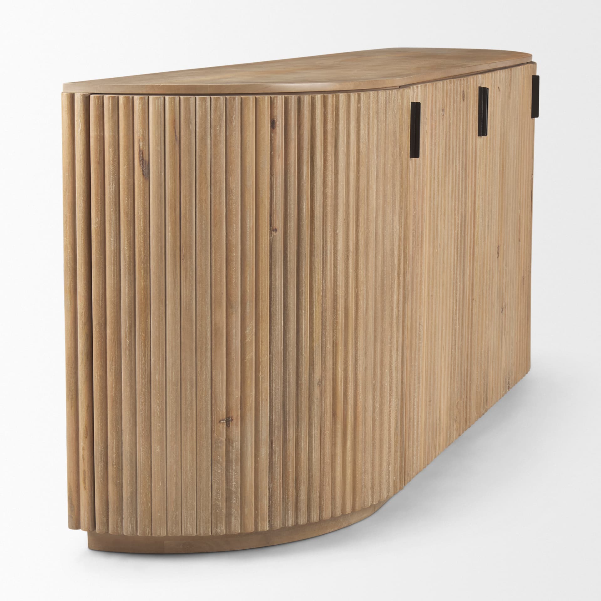 Terra Light Brown Wood Fluted Sideboard — product photograph