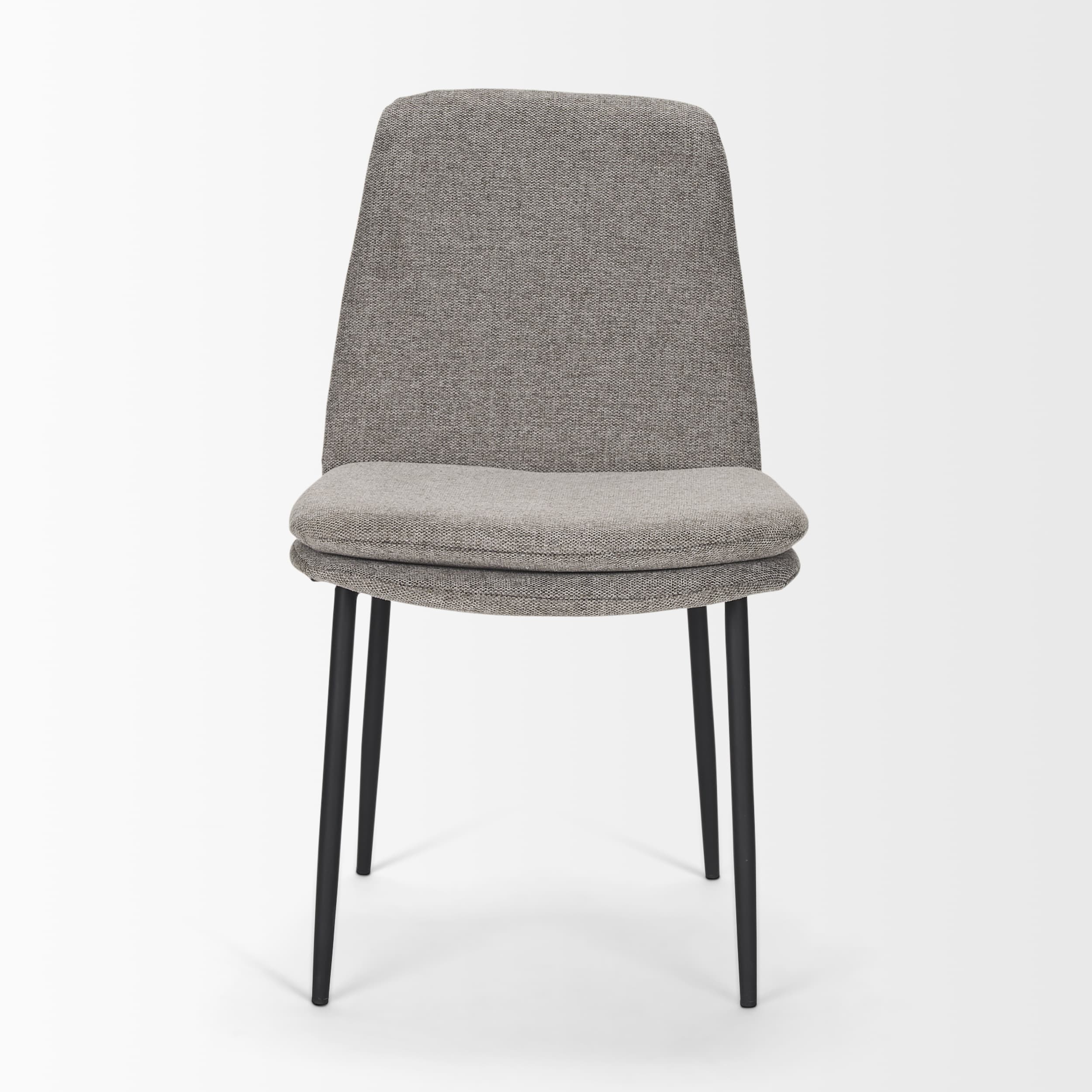 Eve Curved Back Dining Side Chair | Gray Fabric w/ Black Metal — product photograph