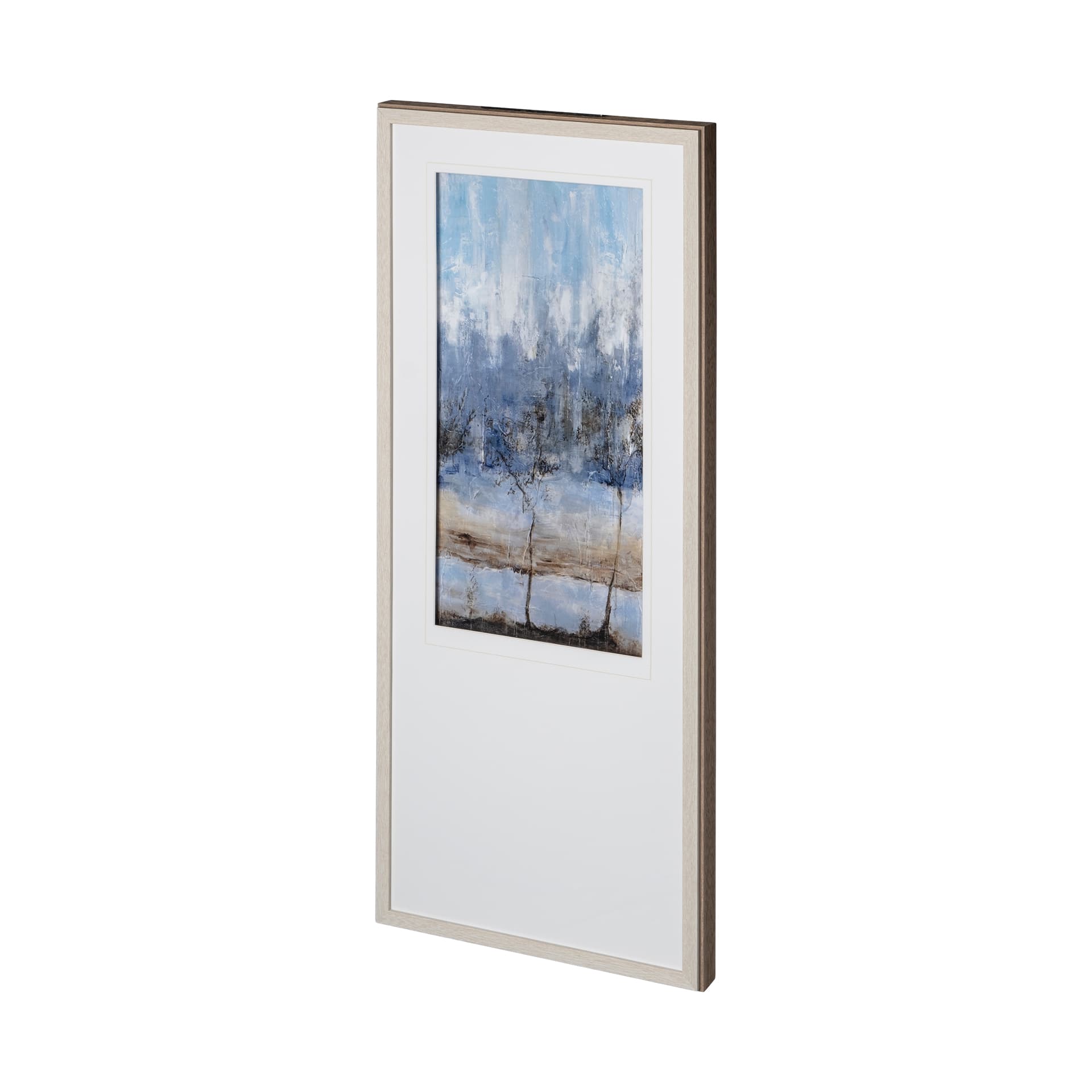 Anchored In Blue I by Aziz Kadmiri a Hand Embellished Textured Framed Art Print Matted under Glass — product photograph