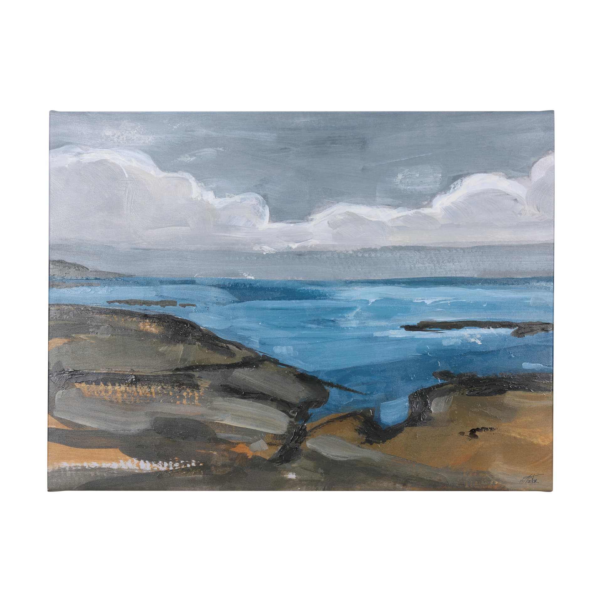 Grey Sky I by Mercana Studio a Hand Embellished Textured Canvas — product photograph