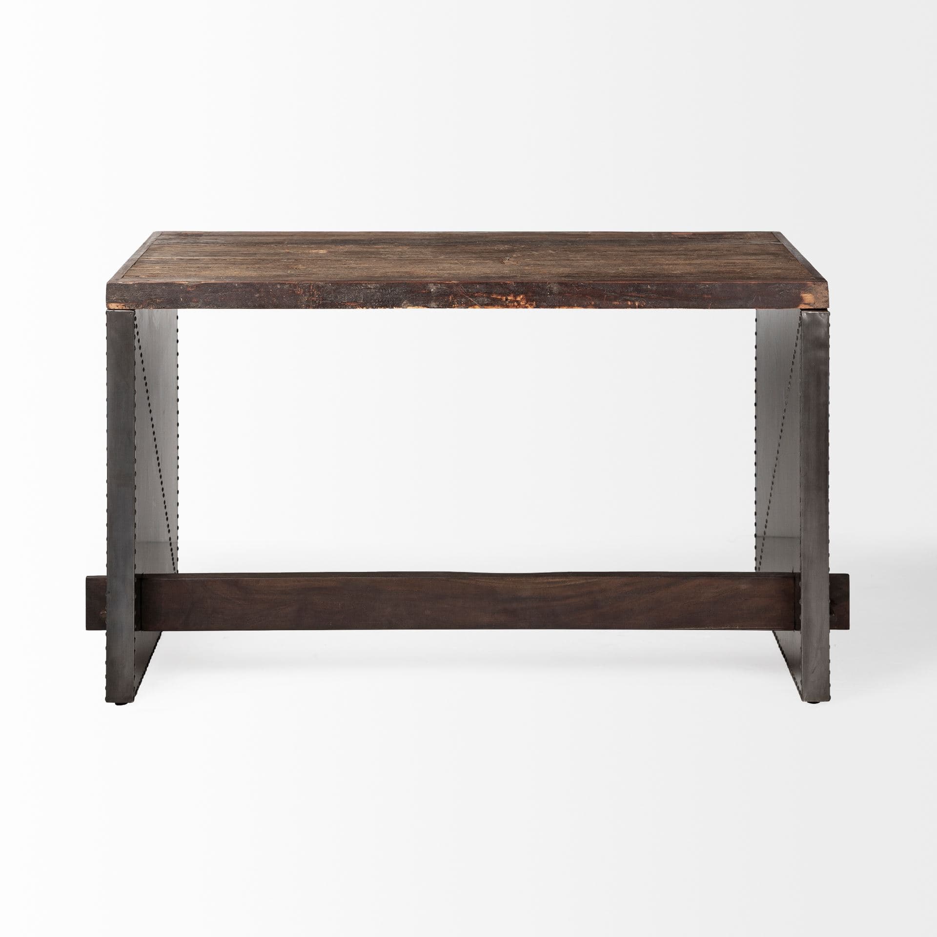 Orwell 52L x 28W Brown Wood Top Metal Cladded Frame Office Desk — product photograph