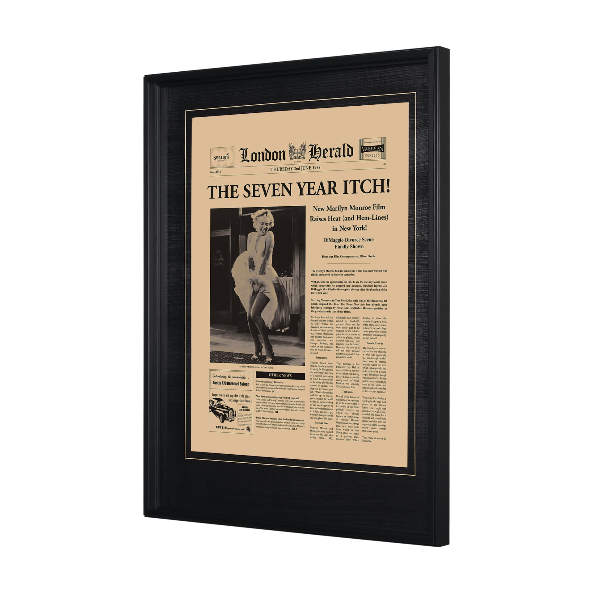 The Seven Year Itch by Vintage Collection Hand Embellished Framed Art Photo Matted under Glass — product photograph