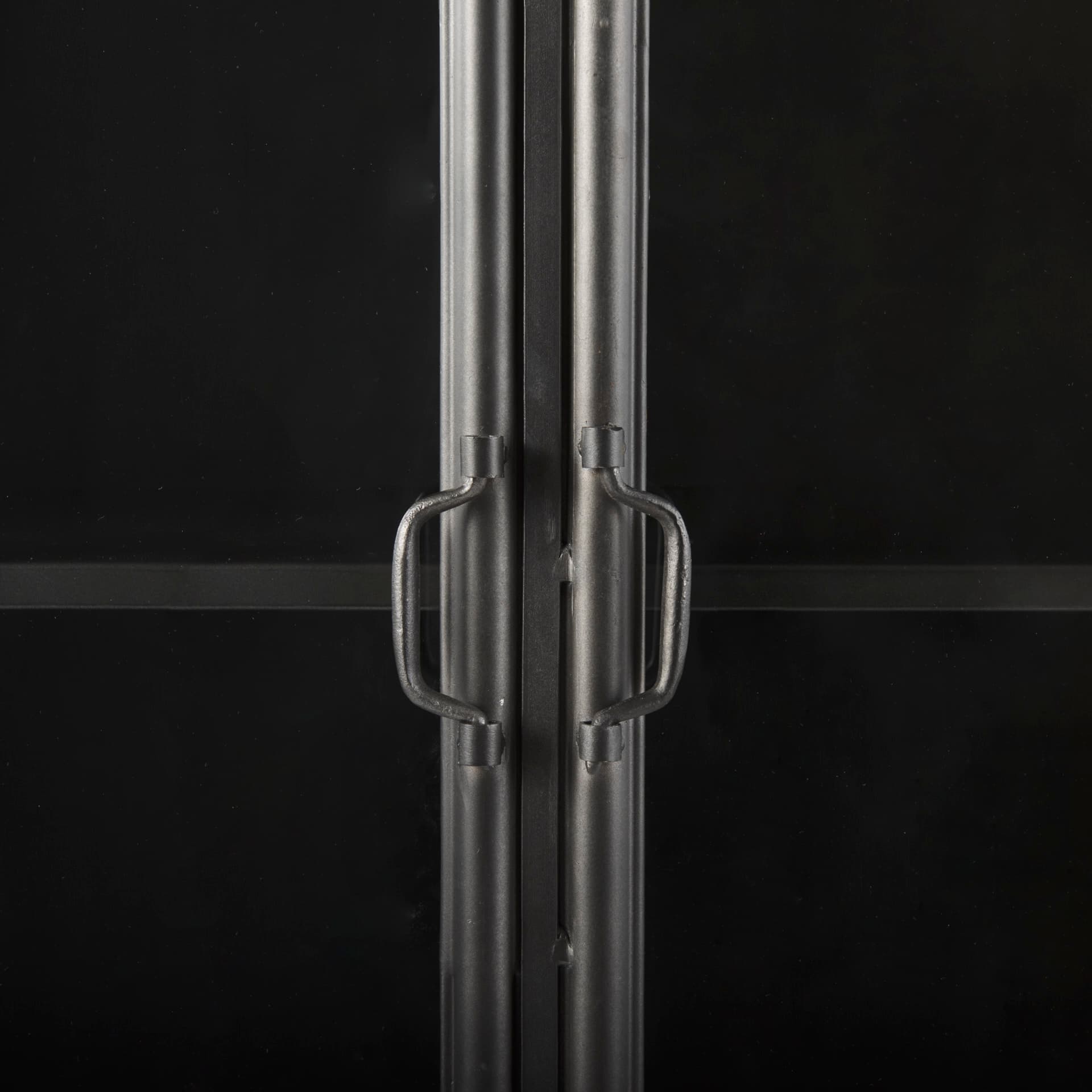 Poppy II 73.8" H Black Metal With Glass Door Display Cabinet — product photograph