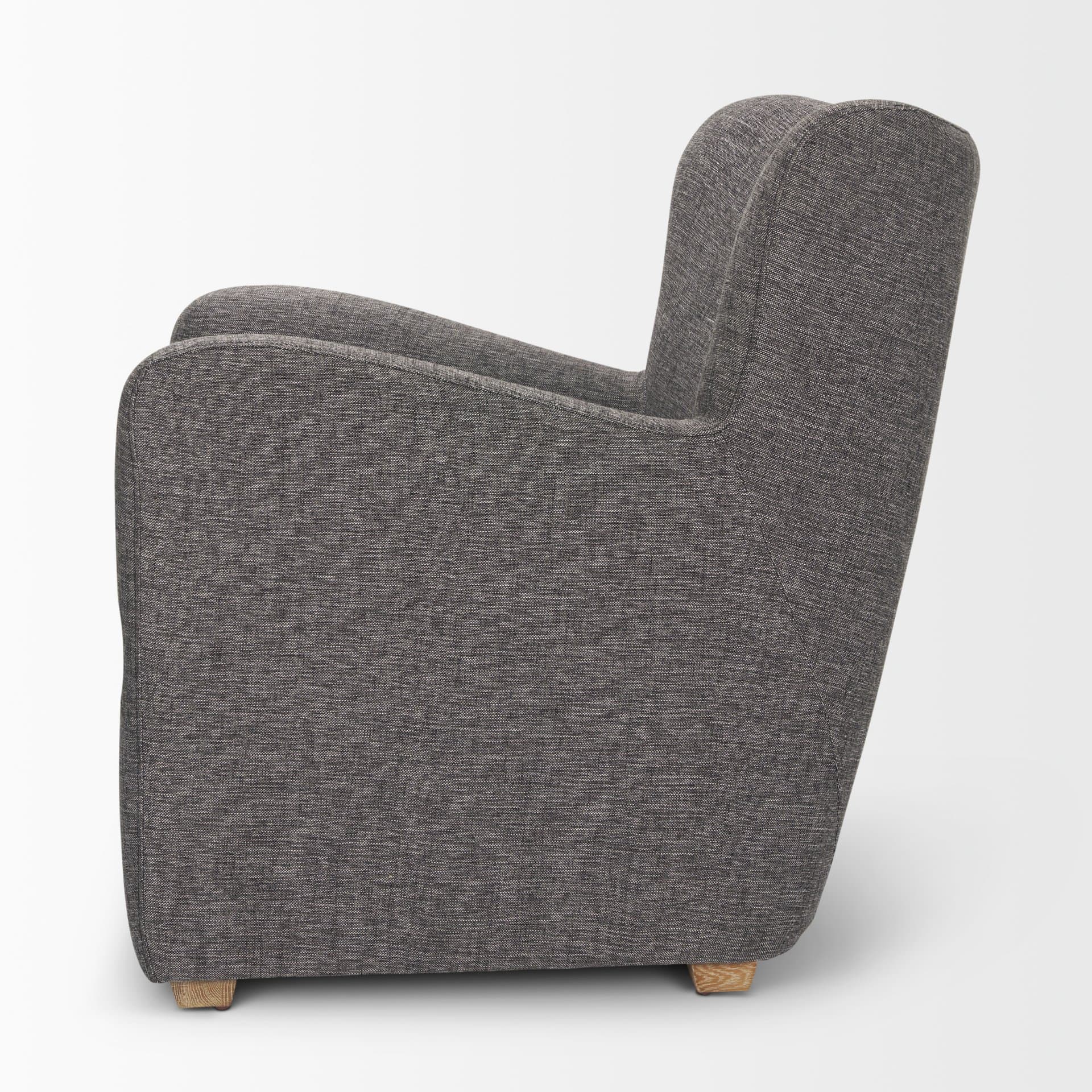Dunstan Accent Chair Upholstered Gray Twill Fabric and Medium Brown Wood Feet — product photograph