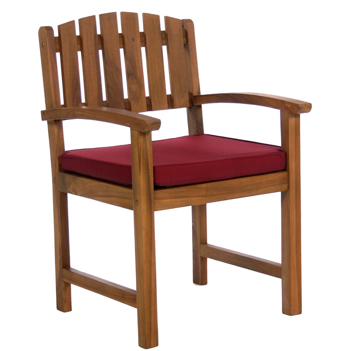 5-Piece Teak Butterfly Extension Table Dining Chair Set with Red Cushions TD72-20-R — product photograph