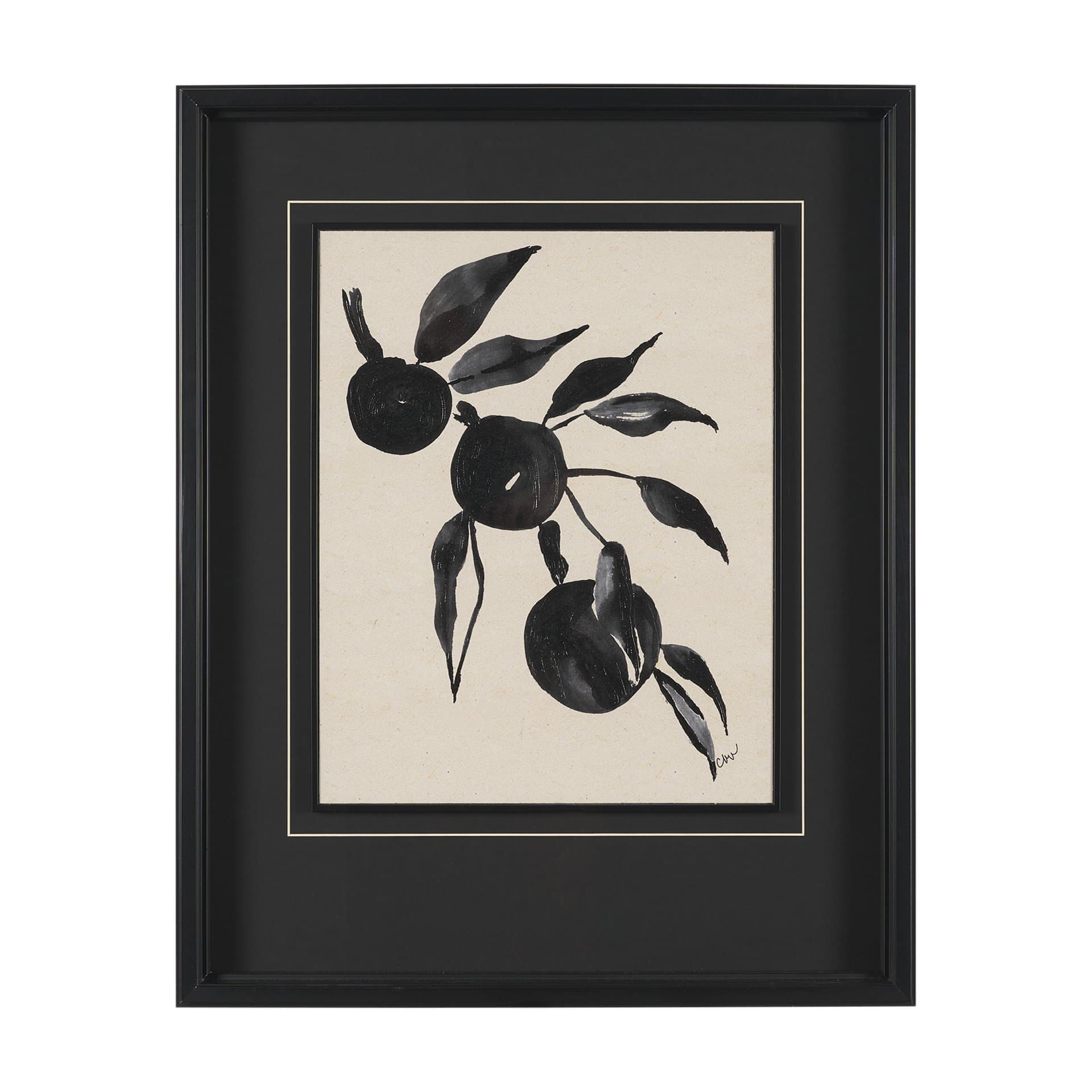 Orange Tree by Cristina Bartl Villa Hand-Embellished Textured Framed Artwork Matted under Glass — product photograph