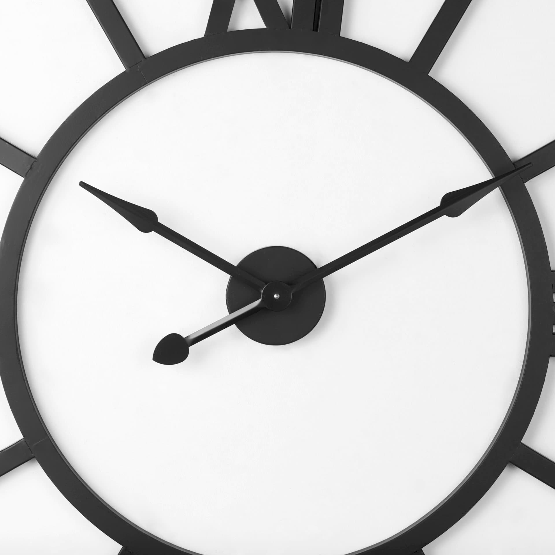 Stoke 30" Round Black Iron Wall Clock — product photograph