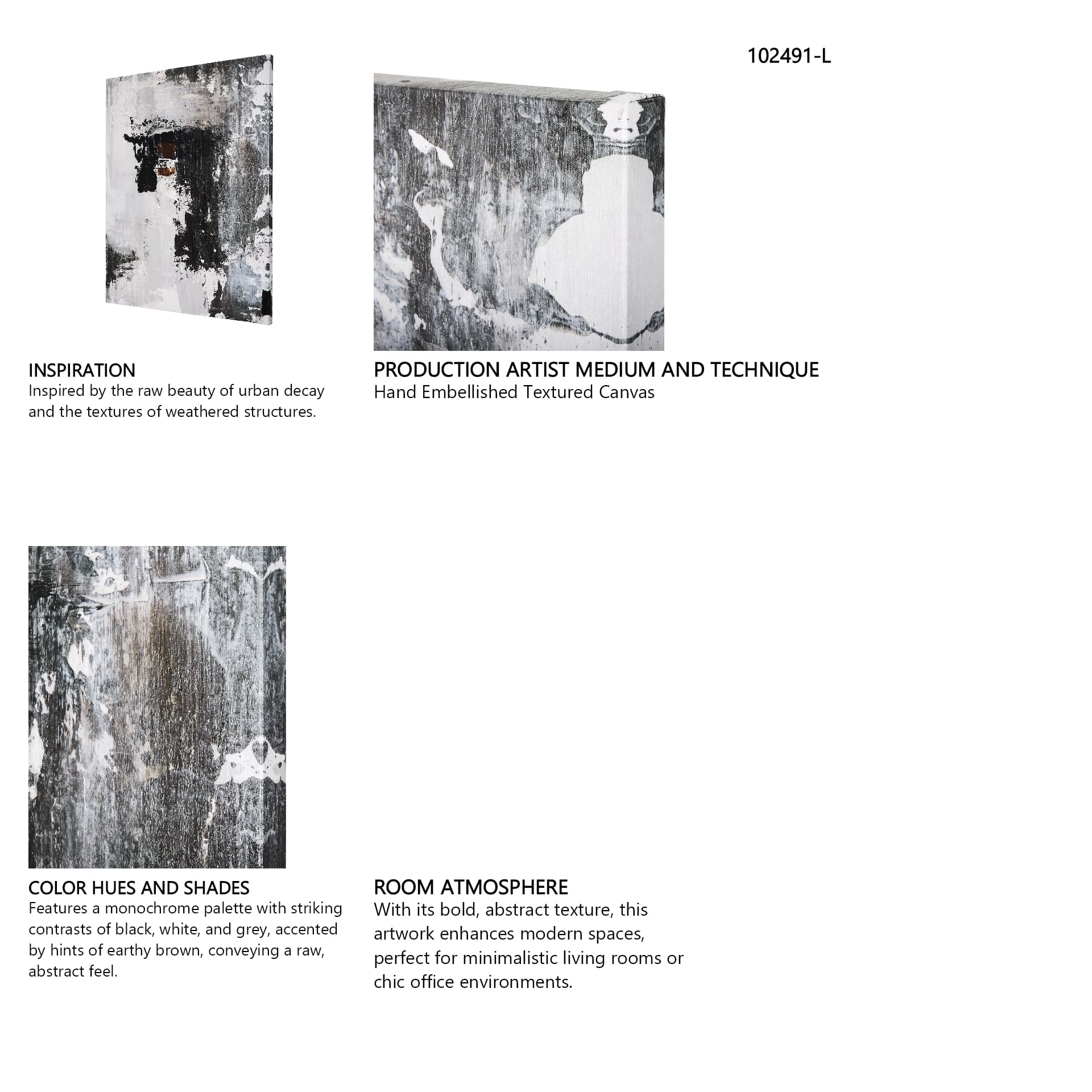 The Fog I by Mercana Studio a Hand Embellished Textured Canvas — in a styled room