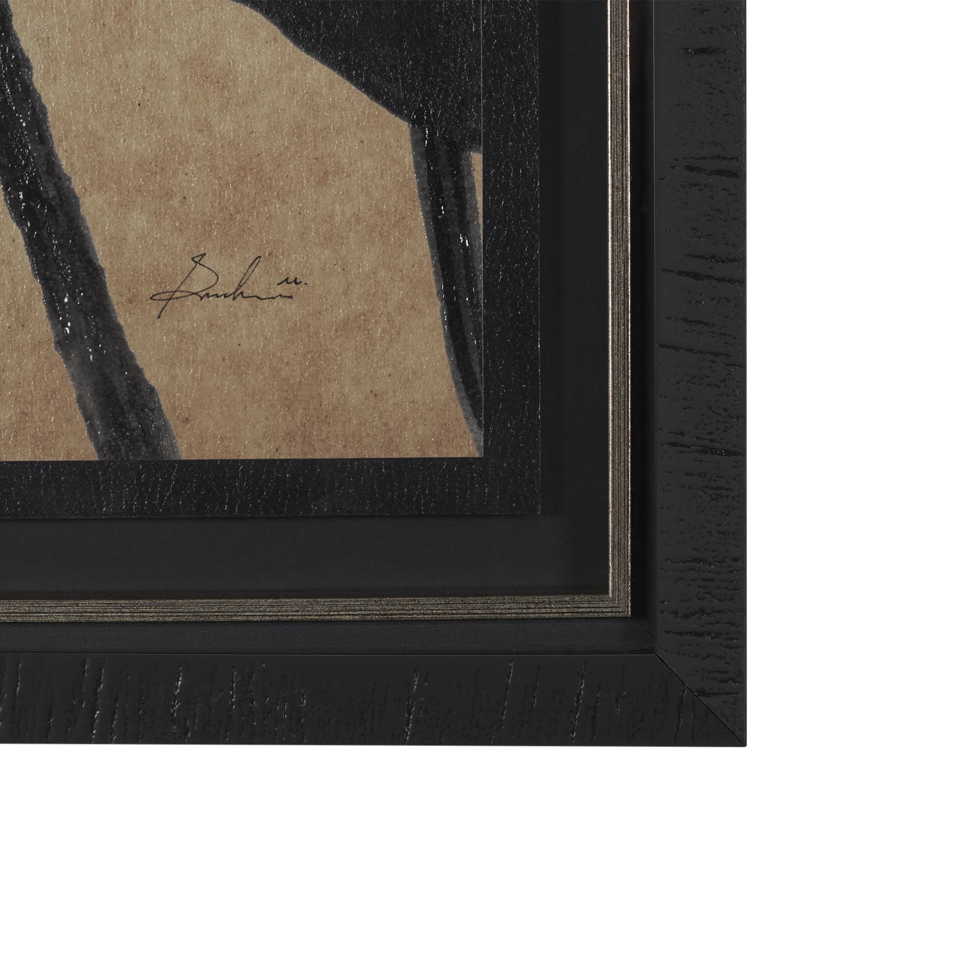 Ficus Silhouette I by Mercana Studio a Hand Embellished Framed Art Print Matted under Glass — product photograph