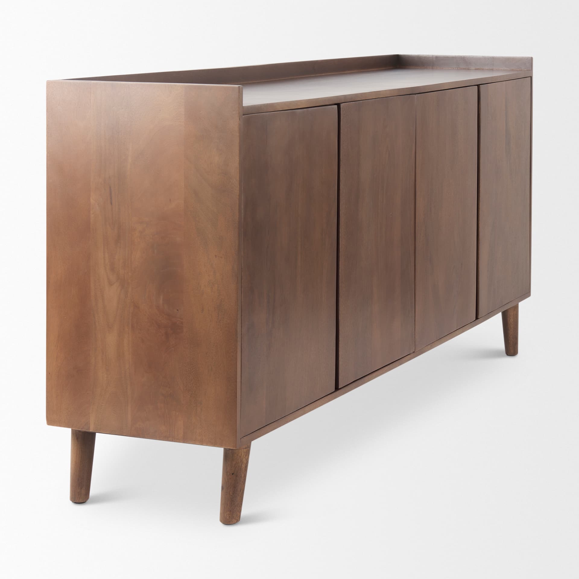 Lillie Medium Brown Wood 4 Door Tray Top Sideboard — product photograph