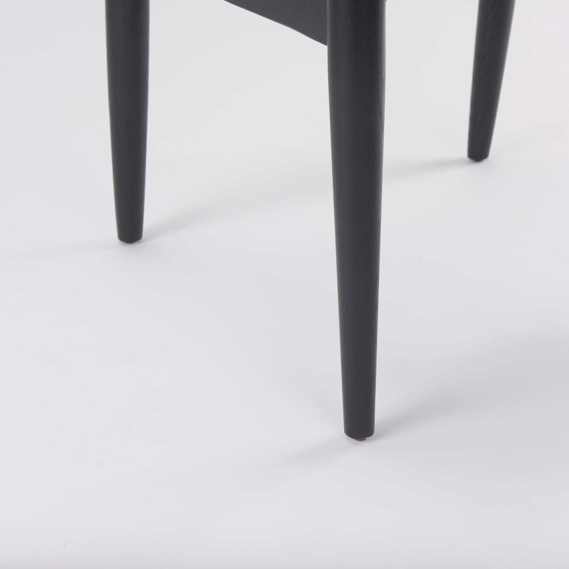 Cline Curved Back Dining Side Chair | Gray Fabric w/ Black Wood — product photograph