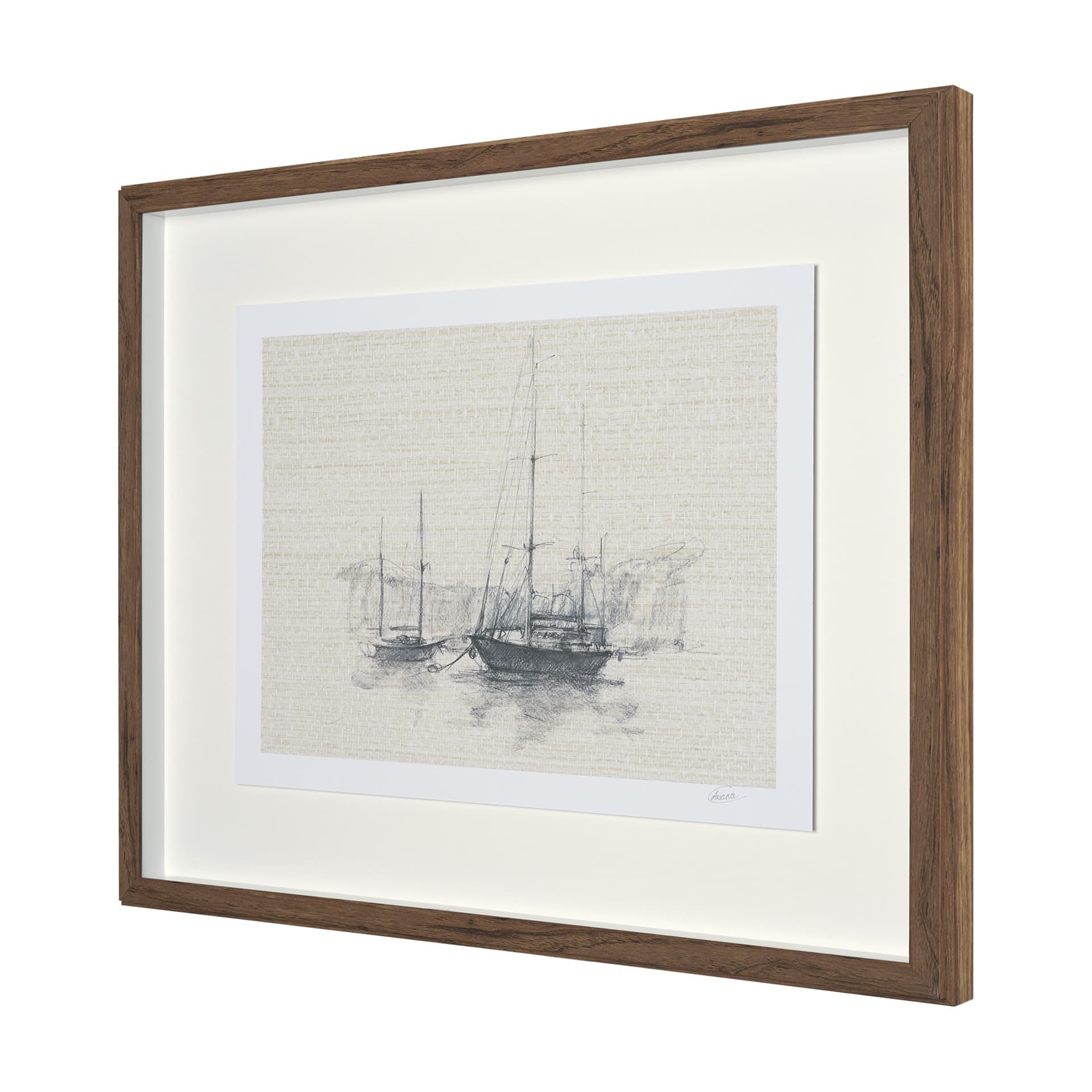 Sail Away IV by Mercana Studio a Hand Embellished Framed Art Print Matted under Glass — product photograph