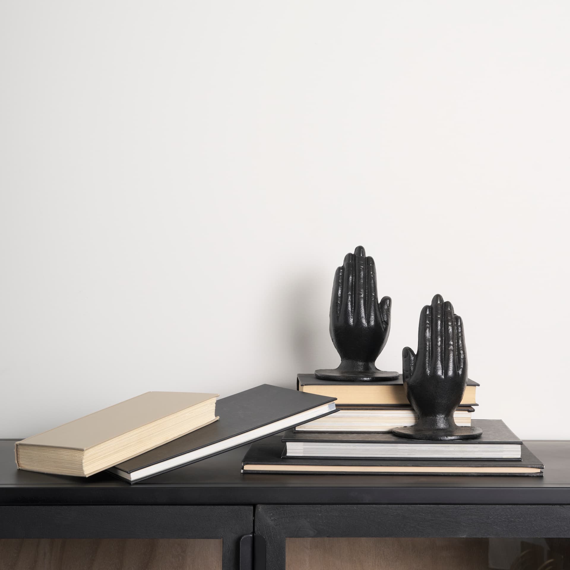 Praying Hands Bronze Cast Iron Book Ends — product photograph