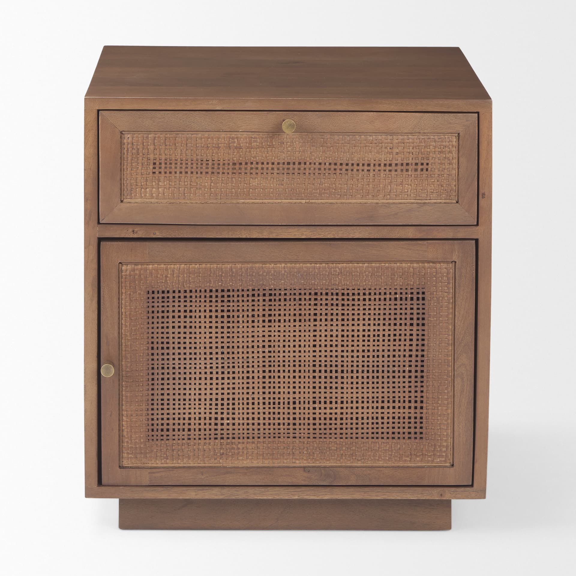 Grier Medium Brown Wood w/ Cane End Table — product photograph