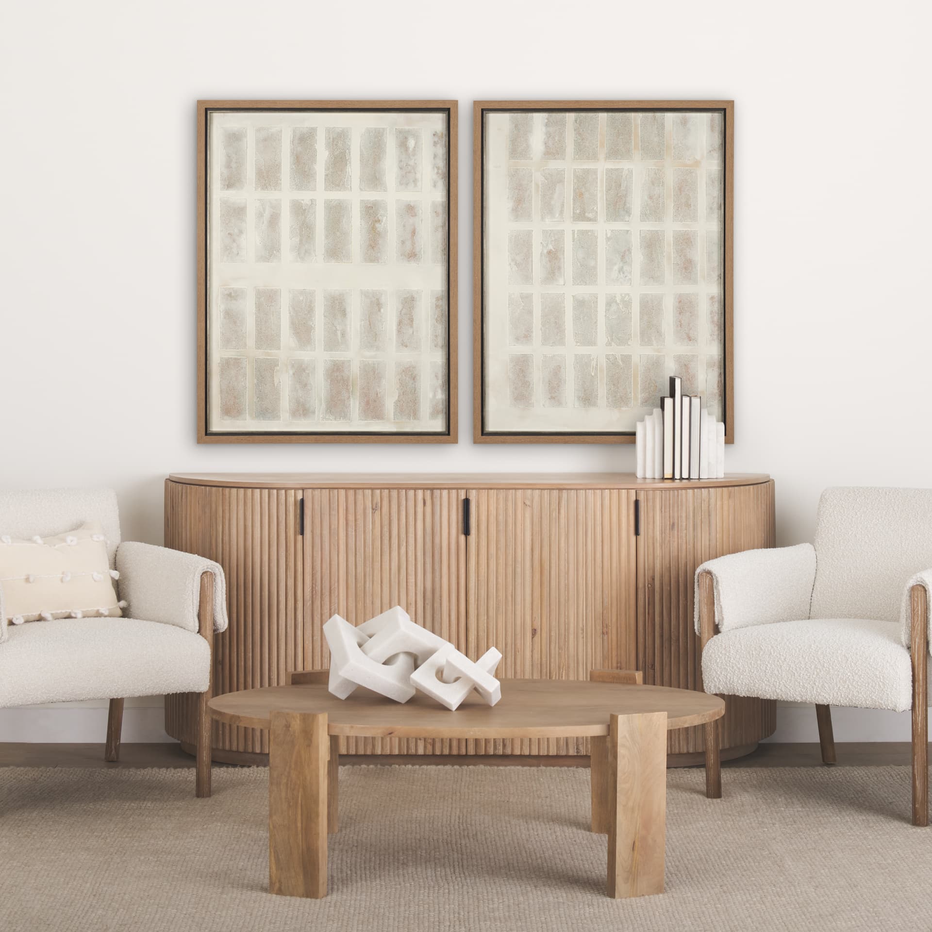 Sand & Structure I by Studio M a handmade Original Framed Artwork — in a styled room