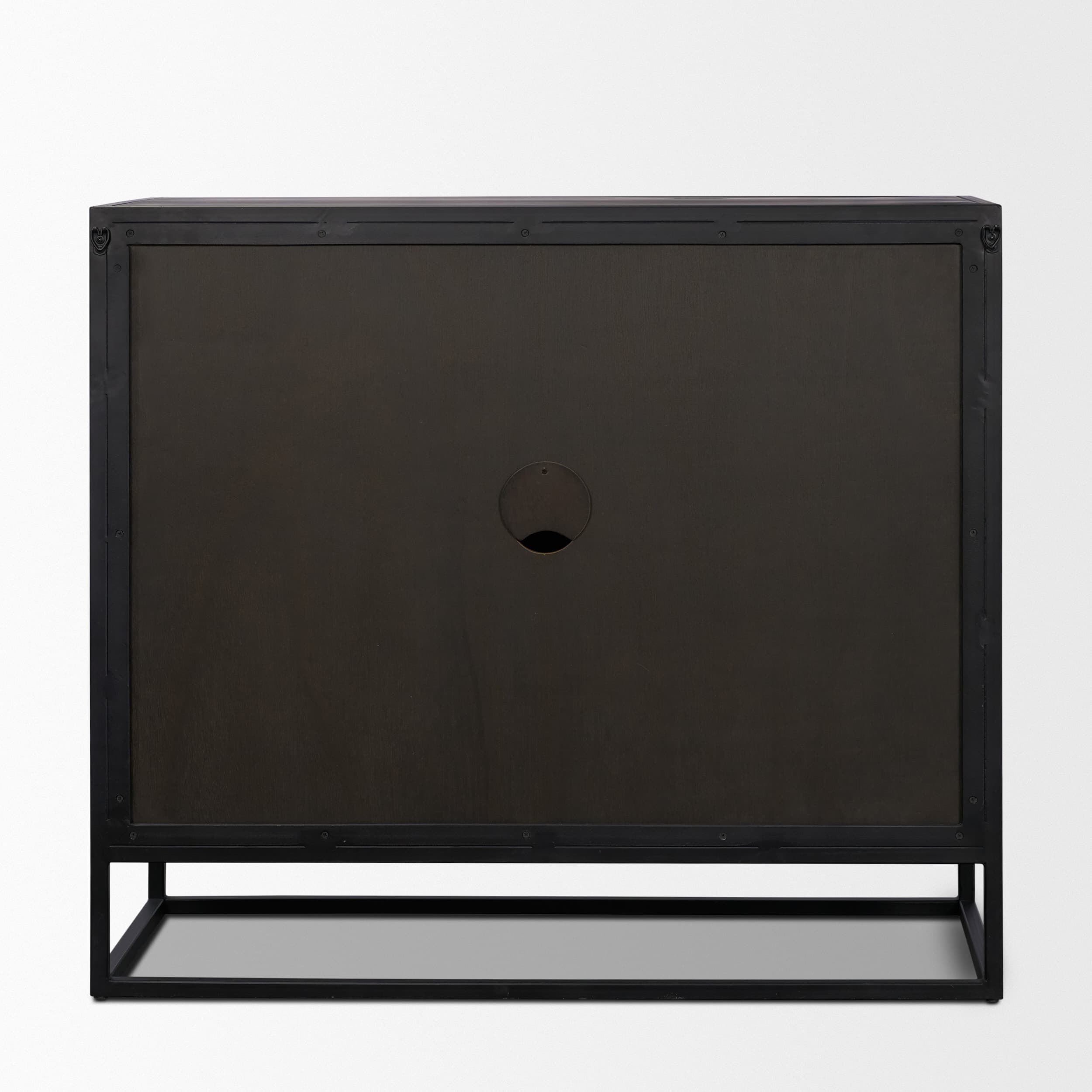 Sloan 40.0W Light Brown W/Black Metal Frame Accent Cabinet — product photograph