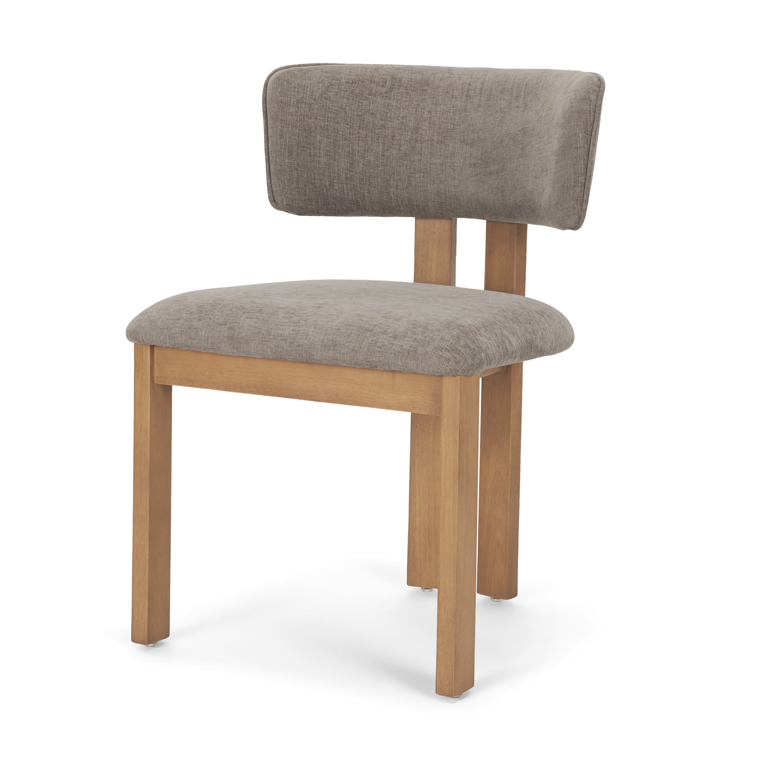 Soho Open Back Dining Side Chair | Gray Chenille w/ Brown Wood — product photograph