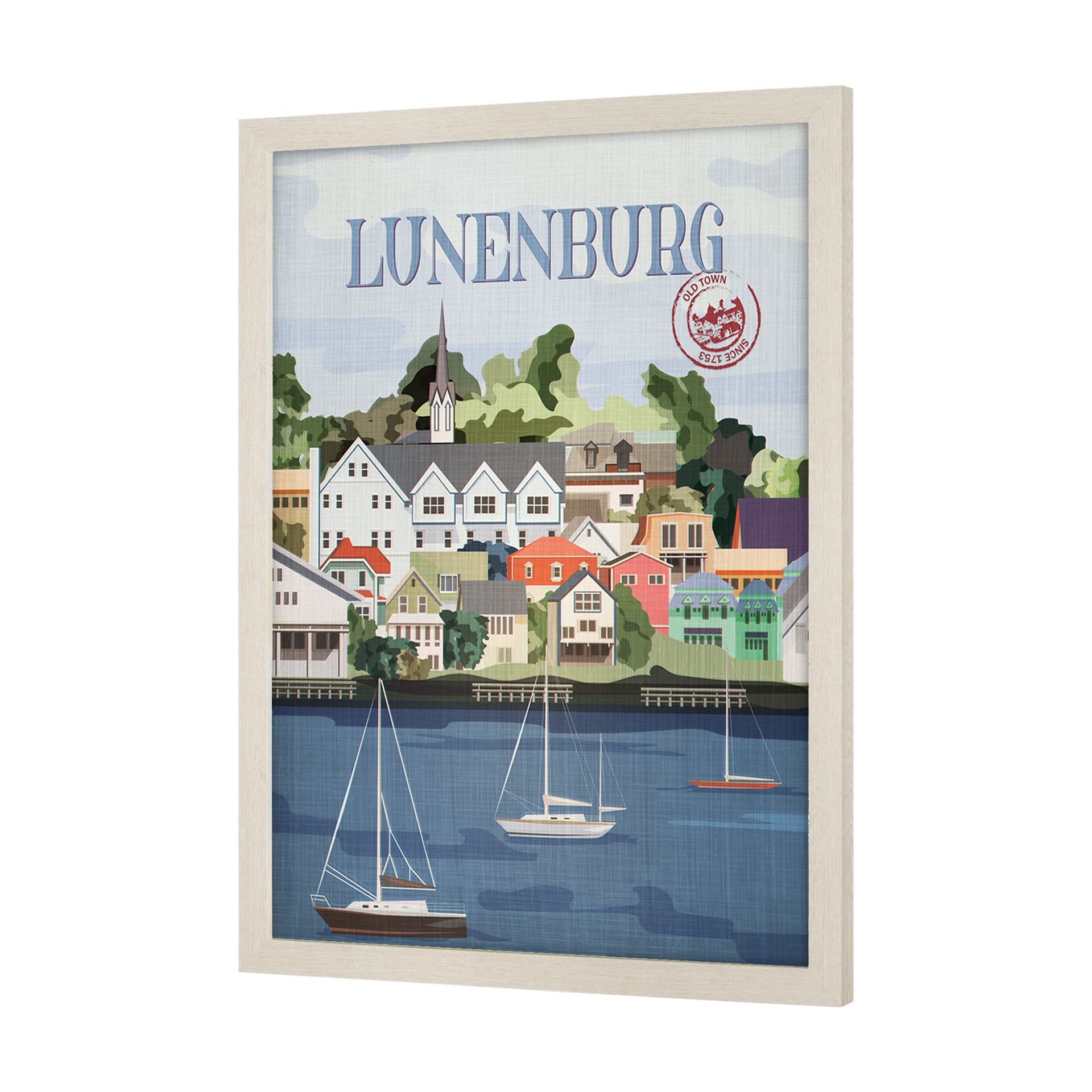 Lunenburg Go Canada (L) by Mercana Studio a Hand Embellished Decograph Framed Art Print — product photograph