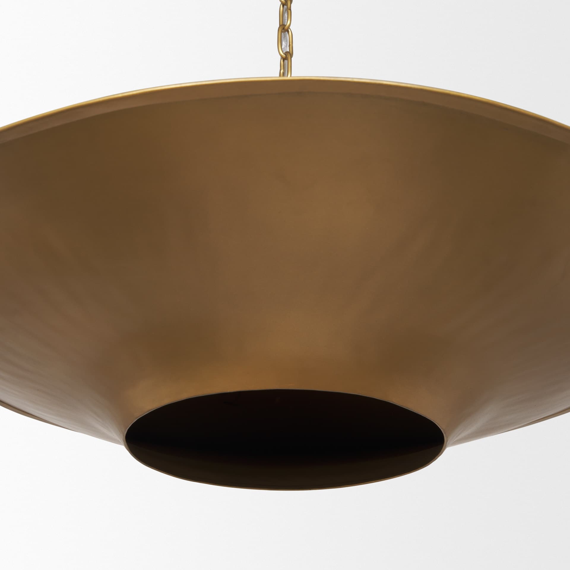 Titus 1-Light Brass Finished Metal Disc Pendant — product photograph