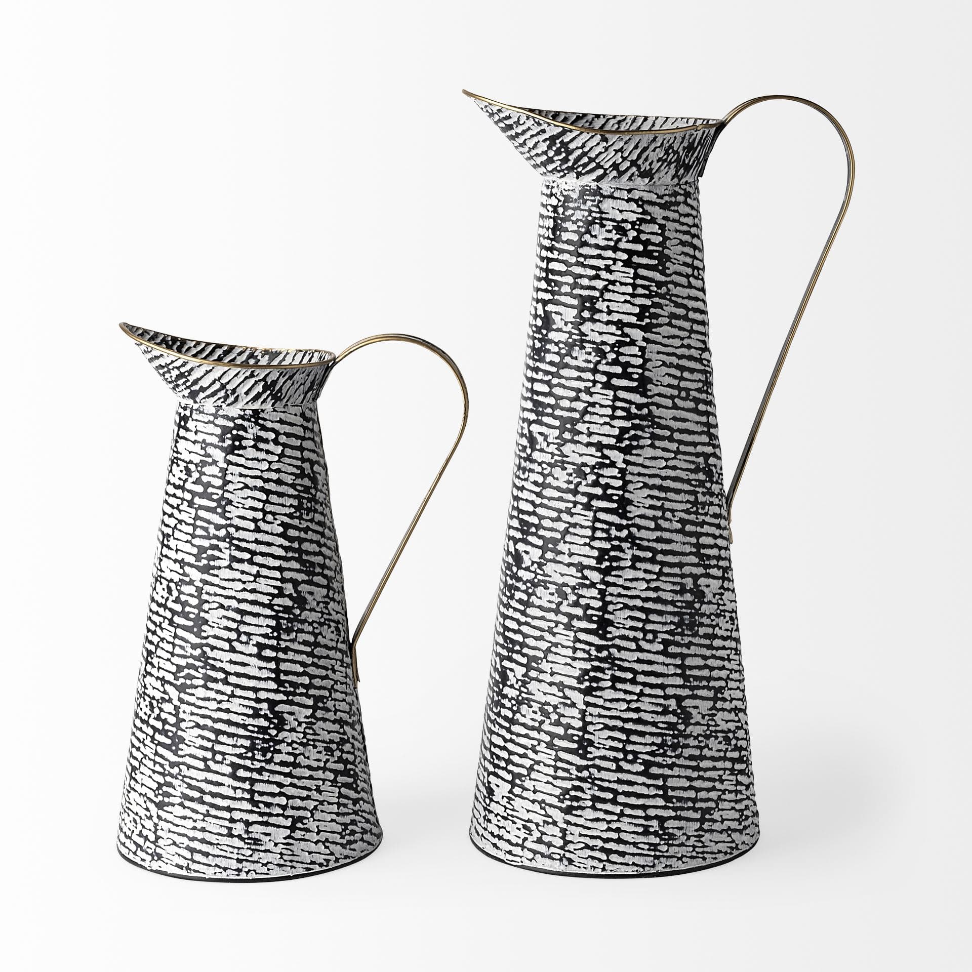 Colette Small Black/White Patterned Vase — product photograph