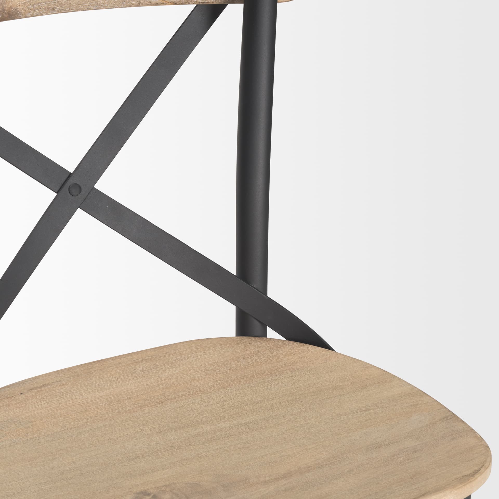 Etienne Low Back 26.25in Seat Counter Stool | Light Brown w/ Metal — product photograph