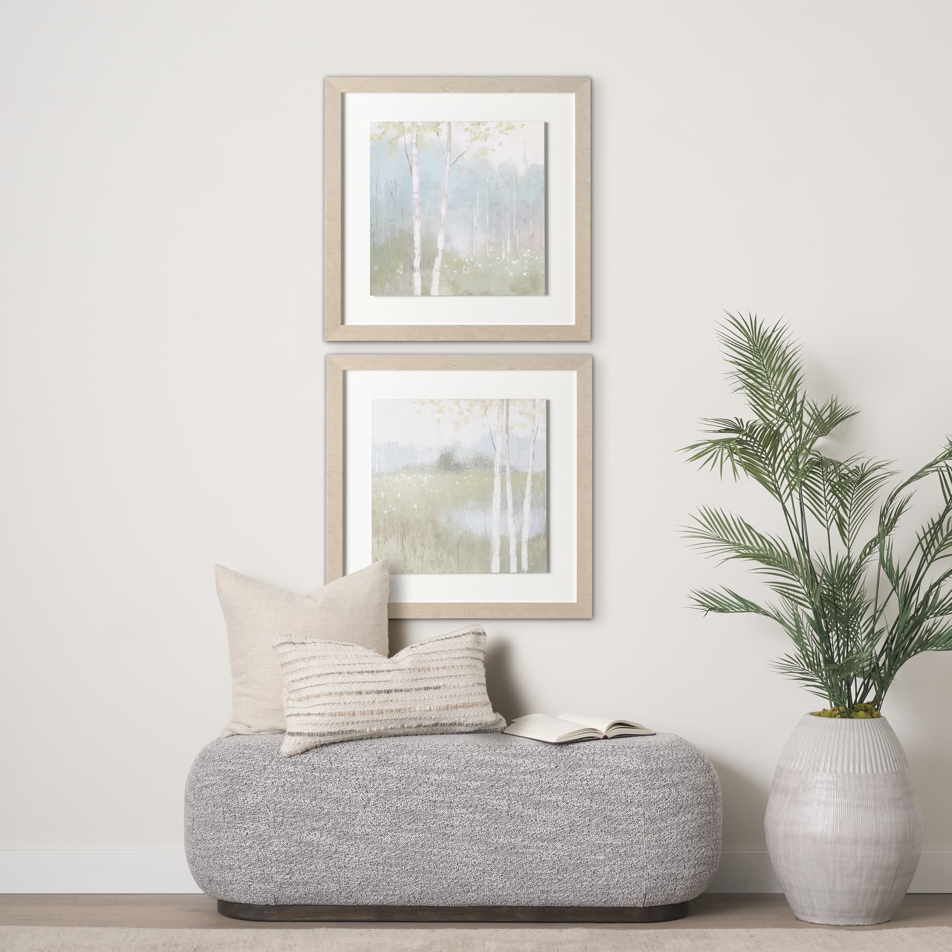 Spring Fling II Cool by Mercana Studio a Hand Embellished Textured Framed Art Print — in a styled room