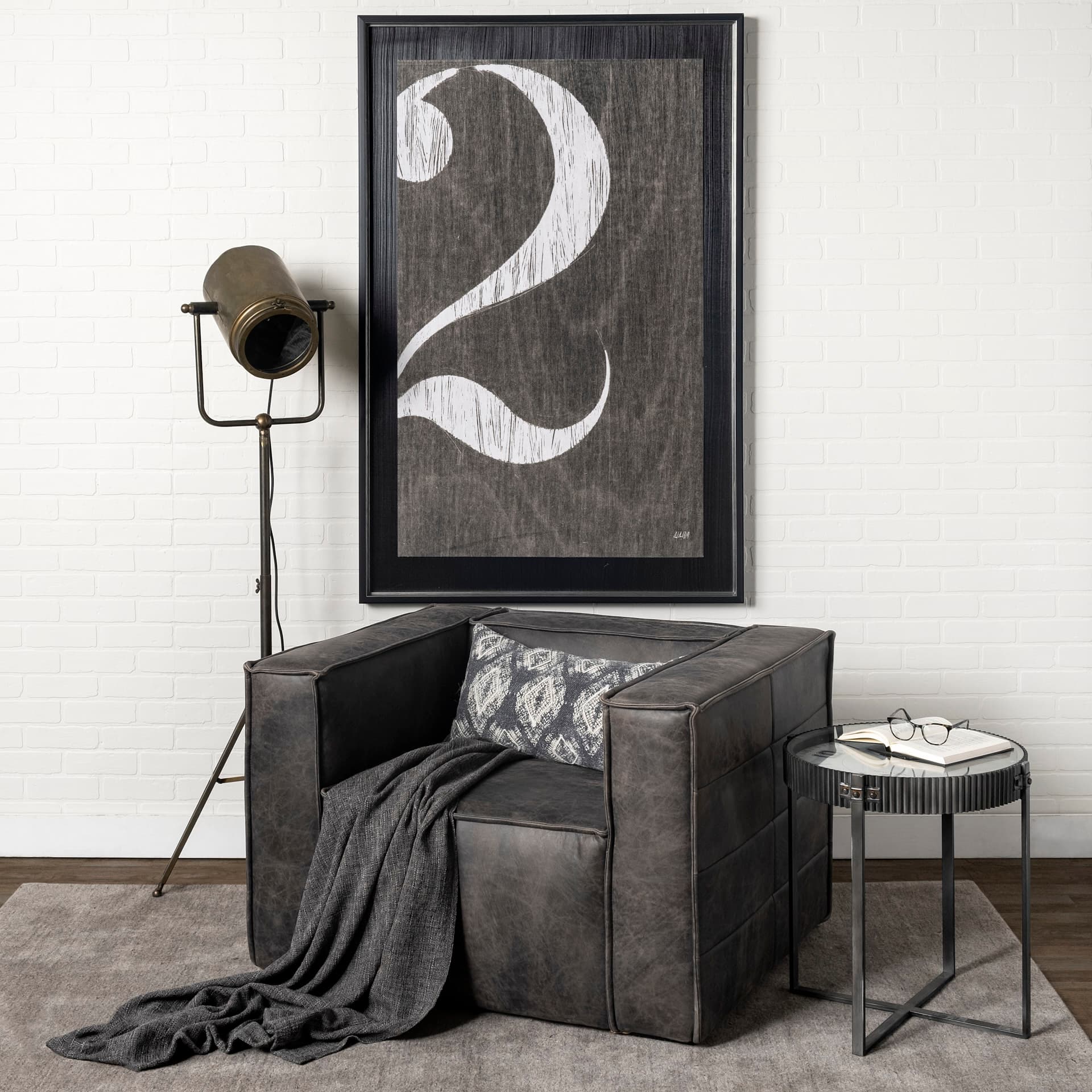 Value Collector 2 by Mercana Studio a Hand Embellished Textured Framed Art Print — in a styled room