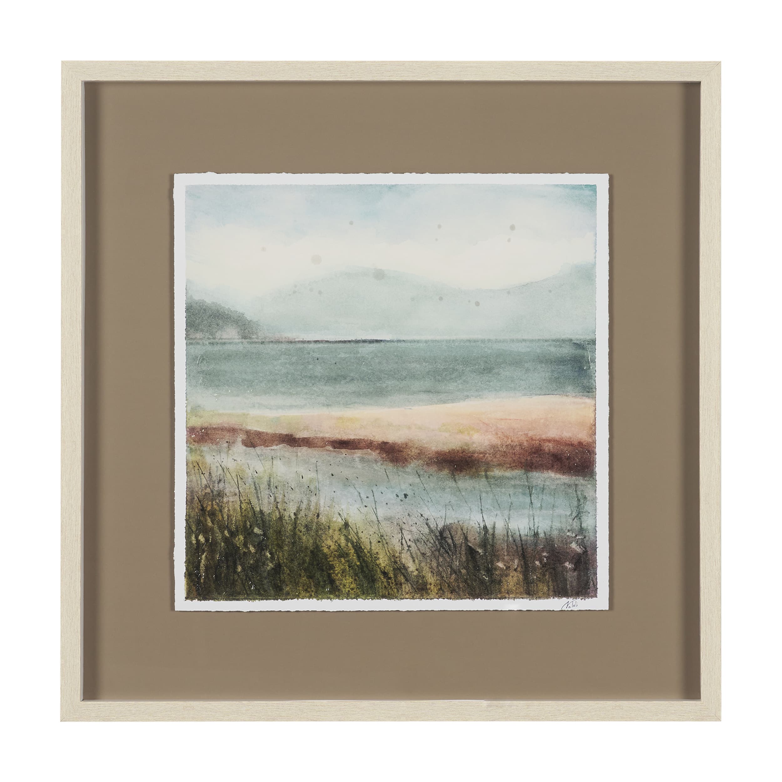Shoreline Beauty III by Mercana Studio Hand Embelished Framed Artwork Matted under Glass — product photograph