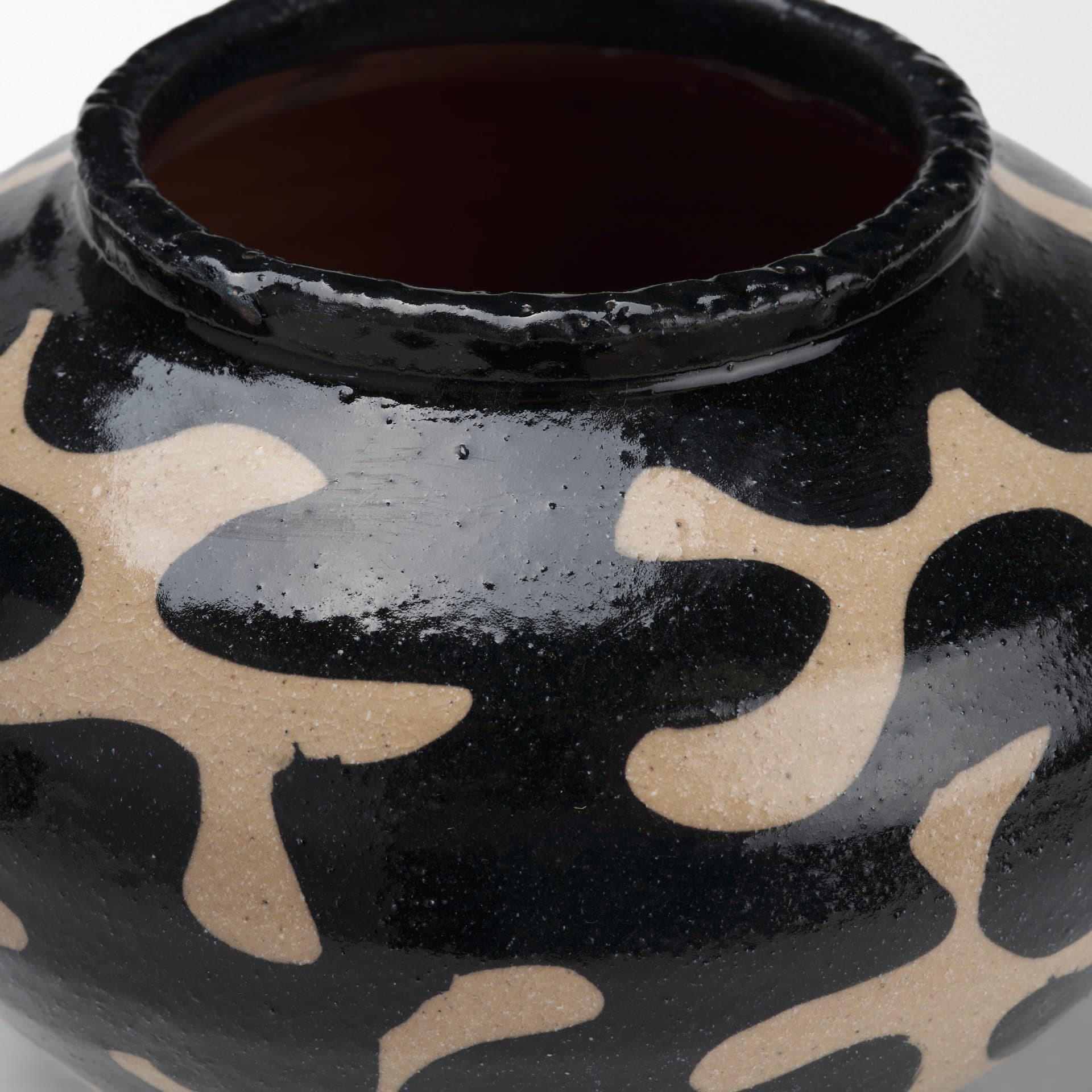 Bosma Black and Cream Ceramic Urn — product photograph