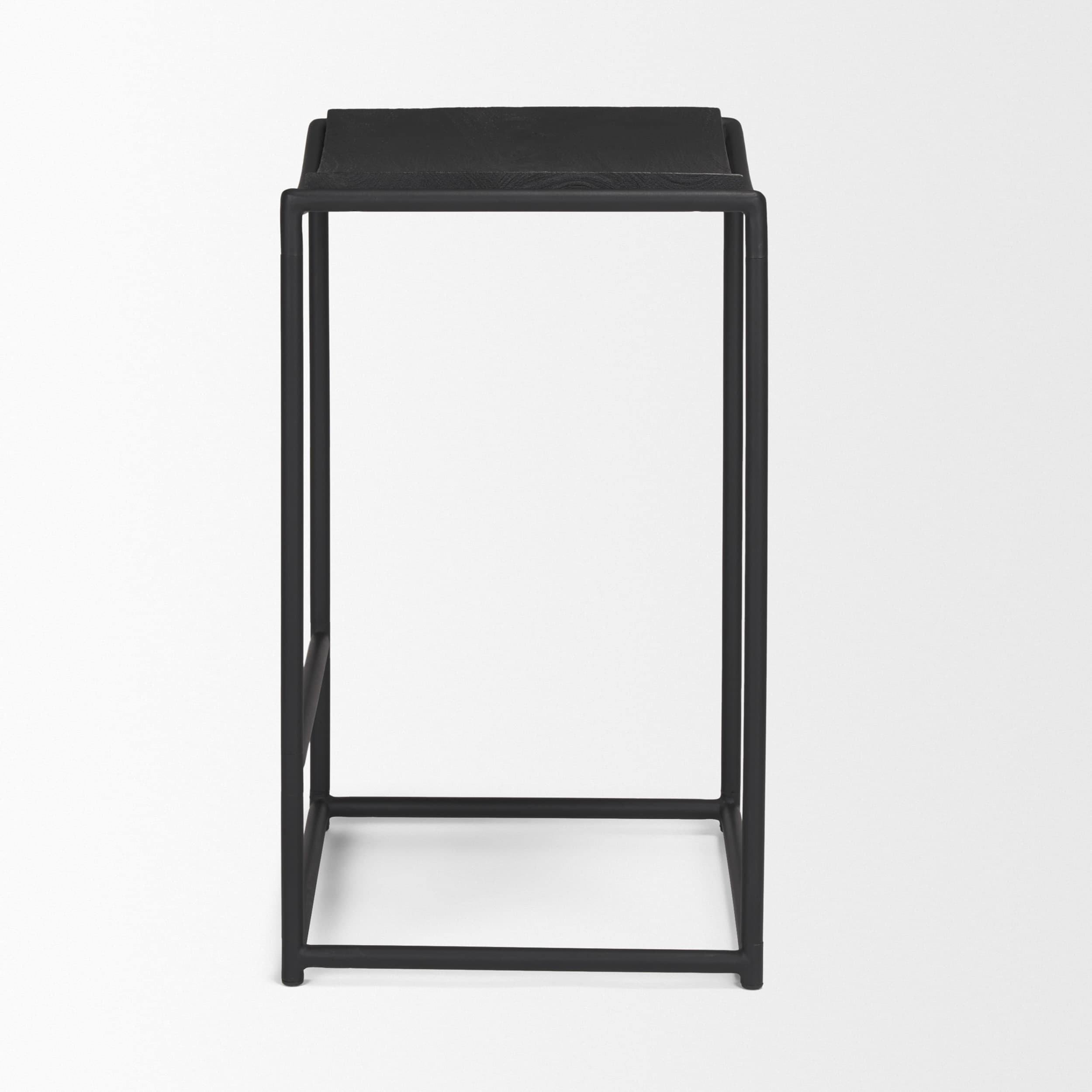 Taniel Backless 26in Seat Counter Stool | Black Wood w/ Black Metal — product photograph