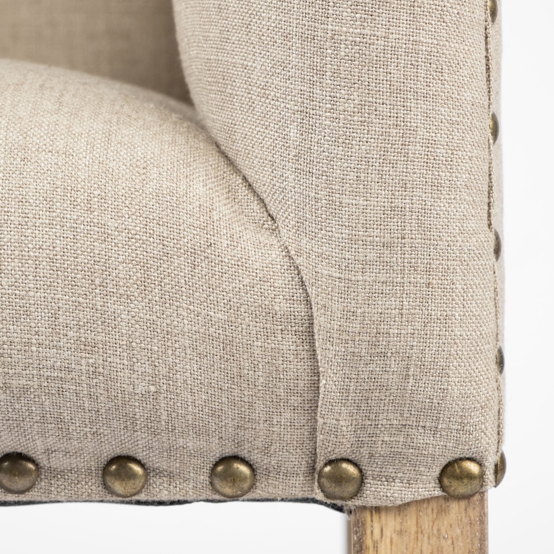 Bergen 60L x 19W Beige Fabric Covered Seat W/Brown Wood Frame Accent Bench — product photograph