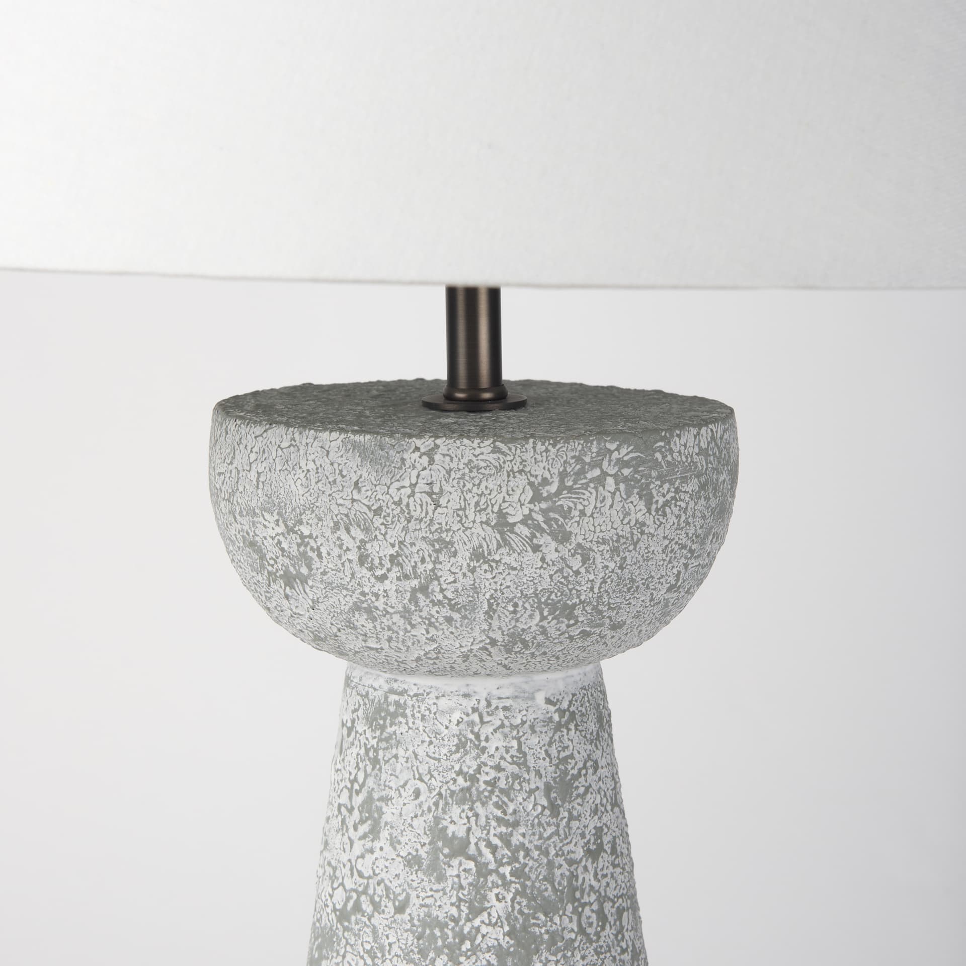 Julia 16.0L x 16.0W x 27.0H Gray Antique Painted Cement Table Lamp — product photograph