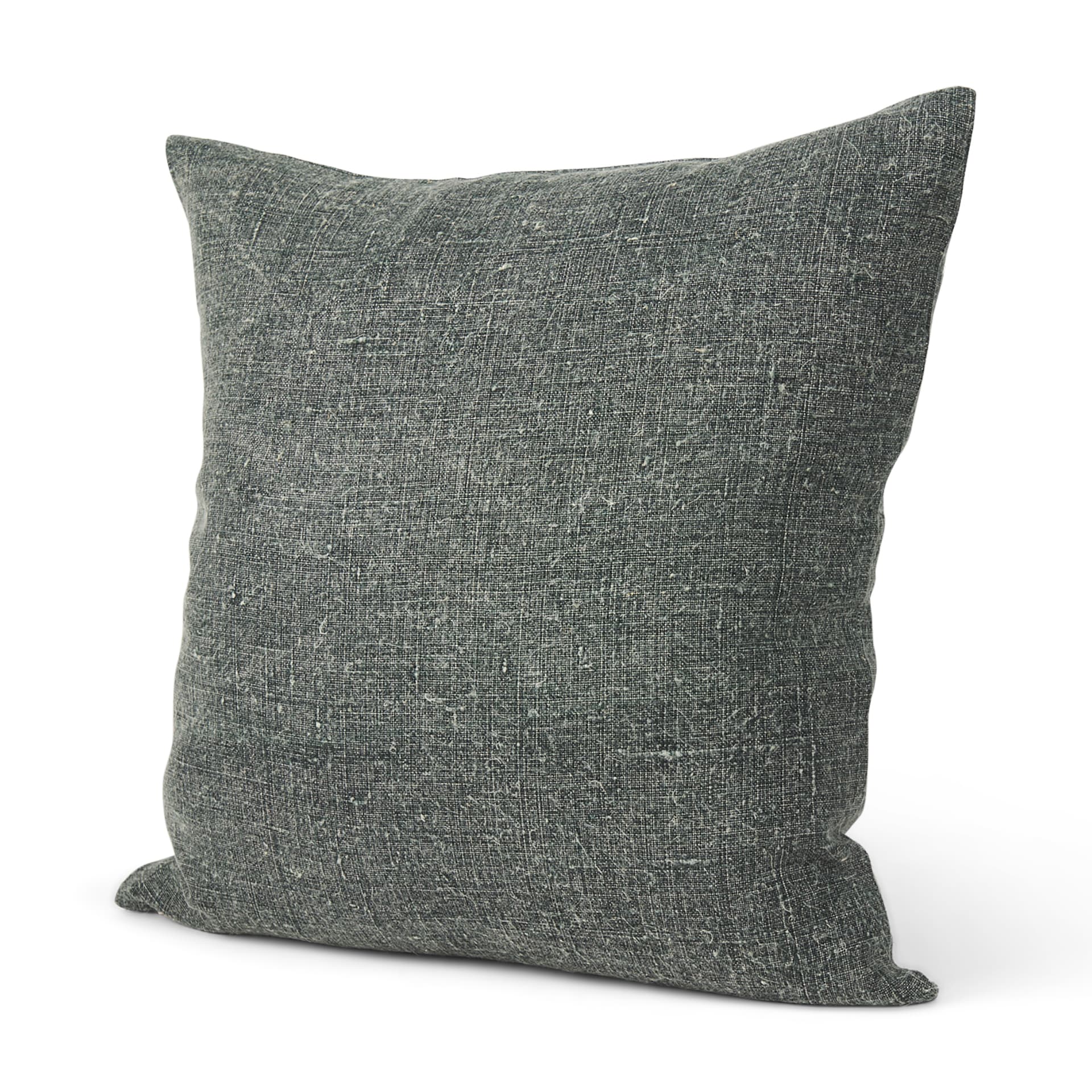 Jack 22x22 Green Linen Square Decorative Pillow Cover w/Down Filler — product photograph