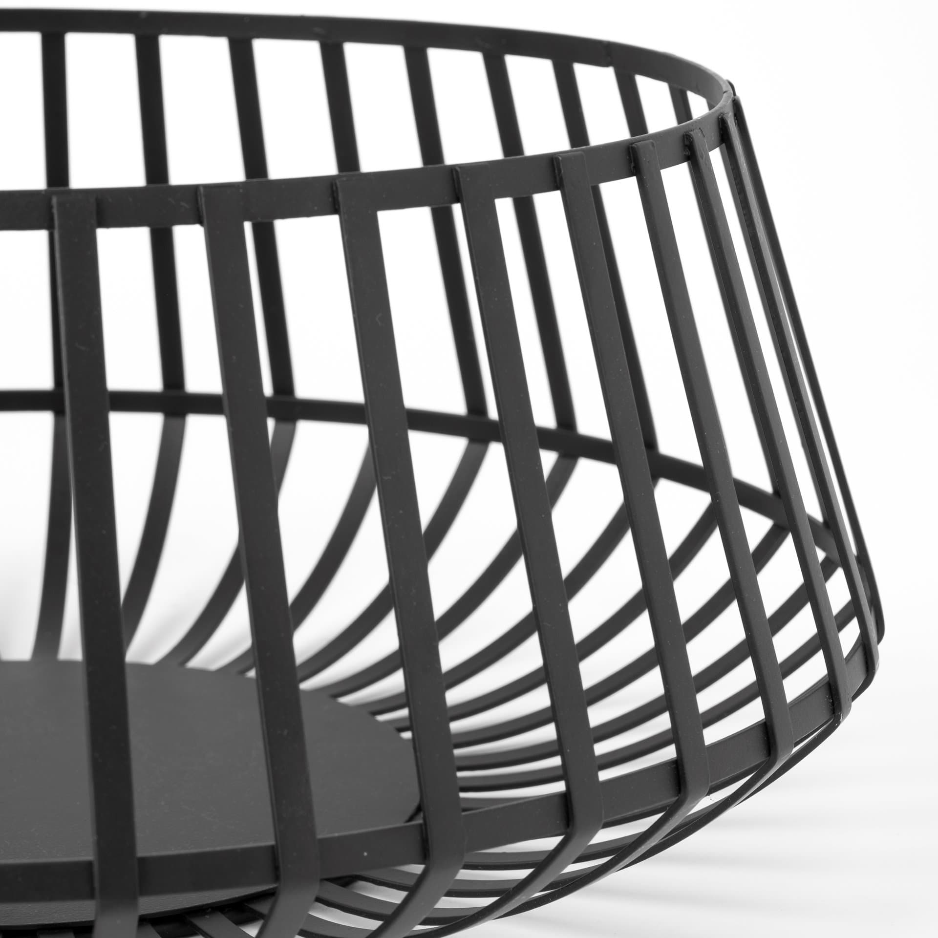 Emilio Set of 2 Black Metal Slated Bowls — product photograph