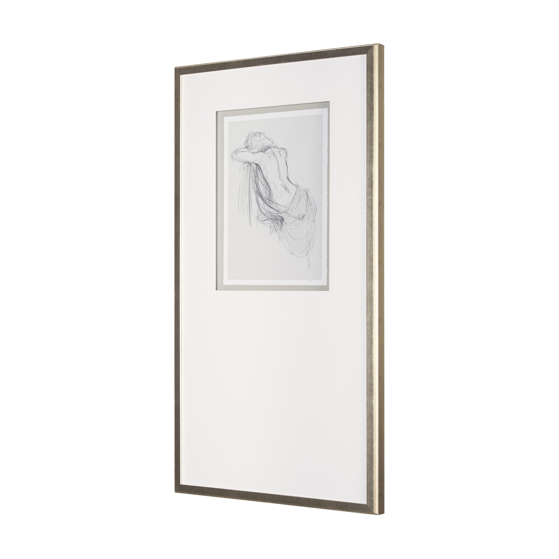 Sitting Model III by Mercana Studio a Hand Embellished Framed Art Print Matted under Glass — product photograph