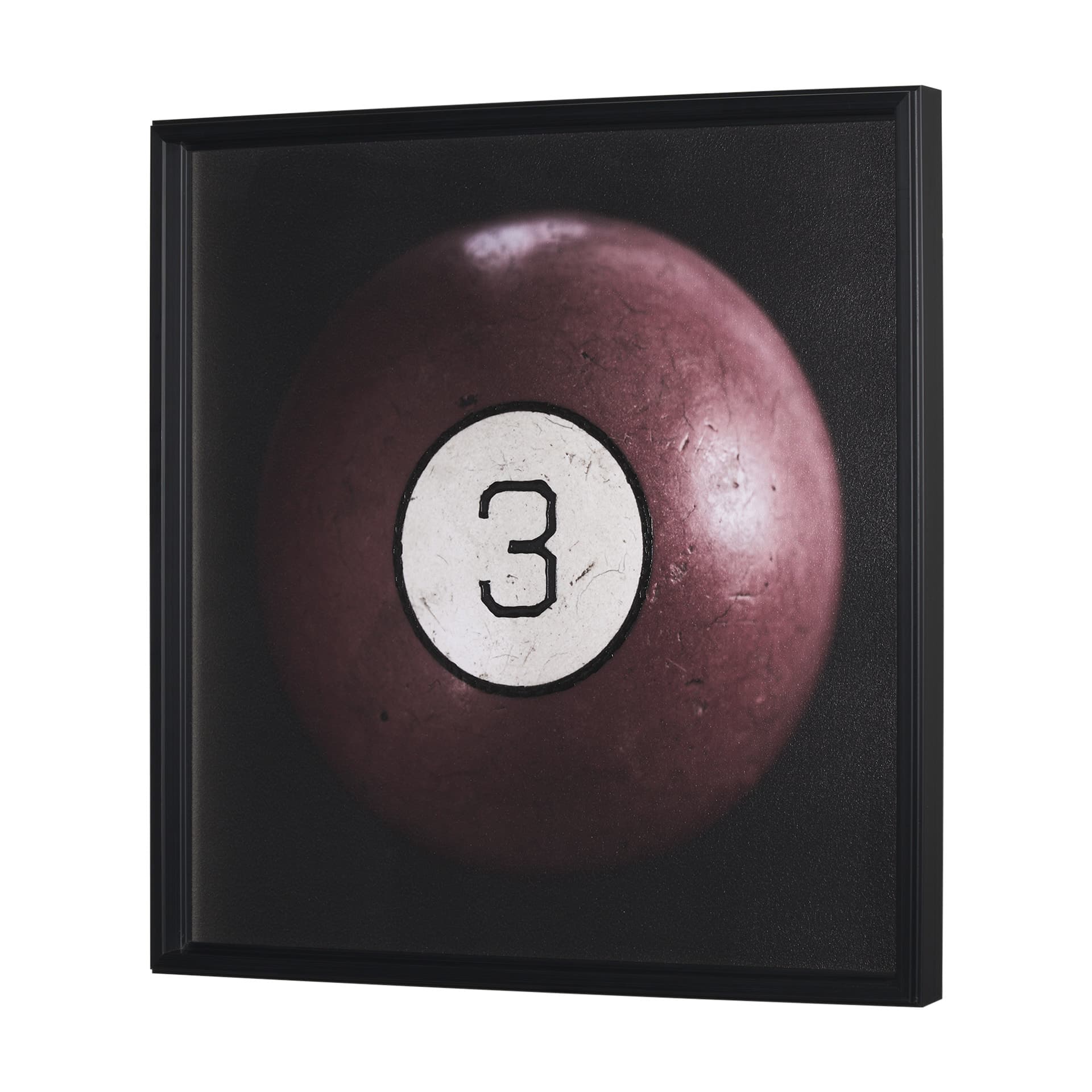 Billiard IV 3 Ball by Chris Dunker a Hand Embelished Textured Framed Art Decograph Print — product photograph