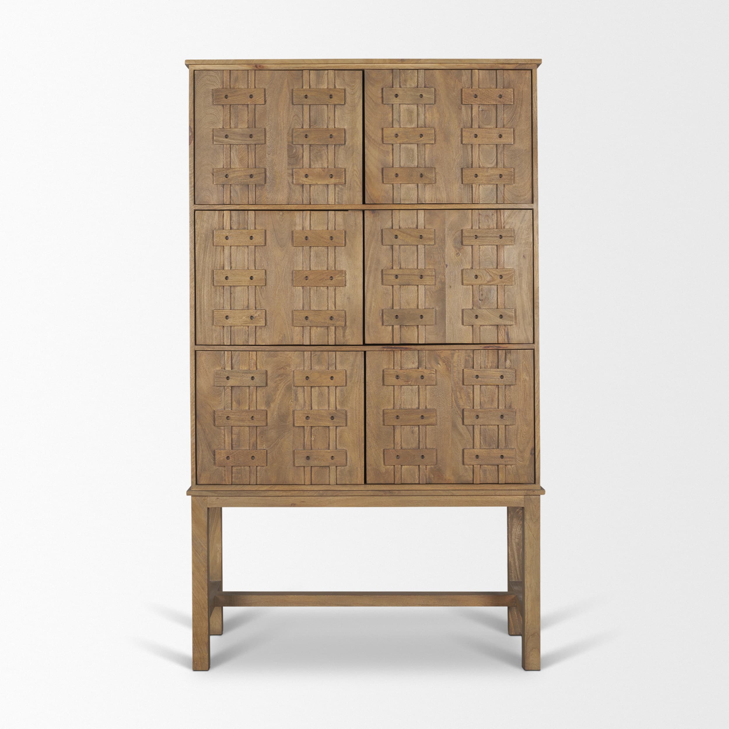 Truss Cool Brown Wood 6 Door Tall Cabinet — product photograph