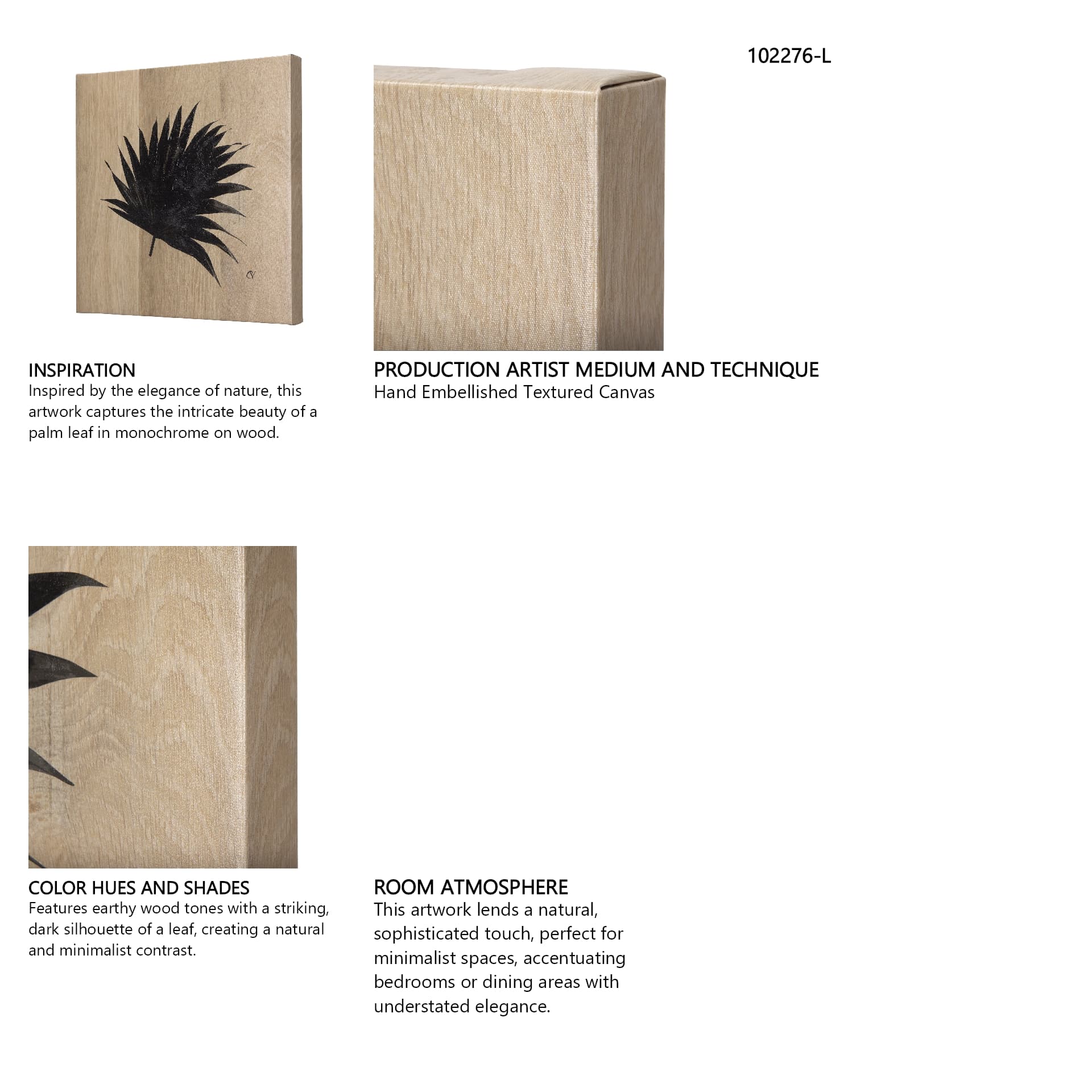 Tropical Leaf II by Mercana Studio a Hand Embellished Textured Canvas — in a styled room