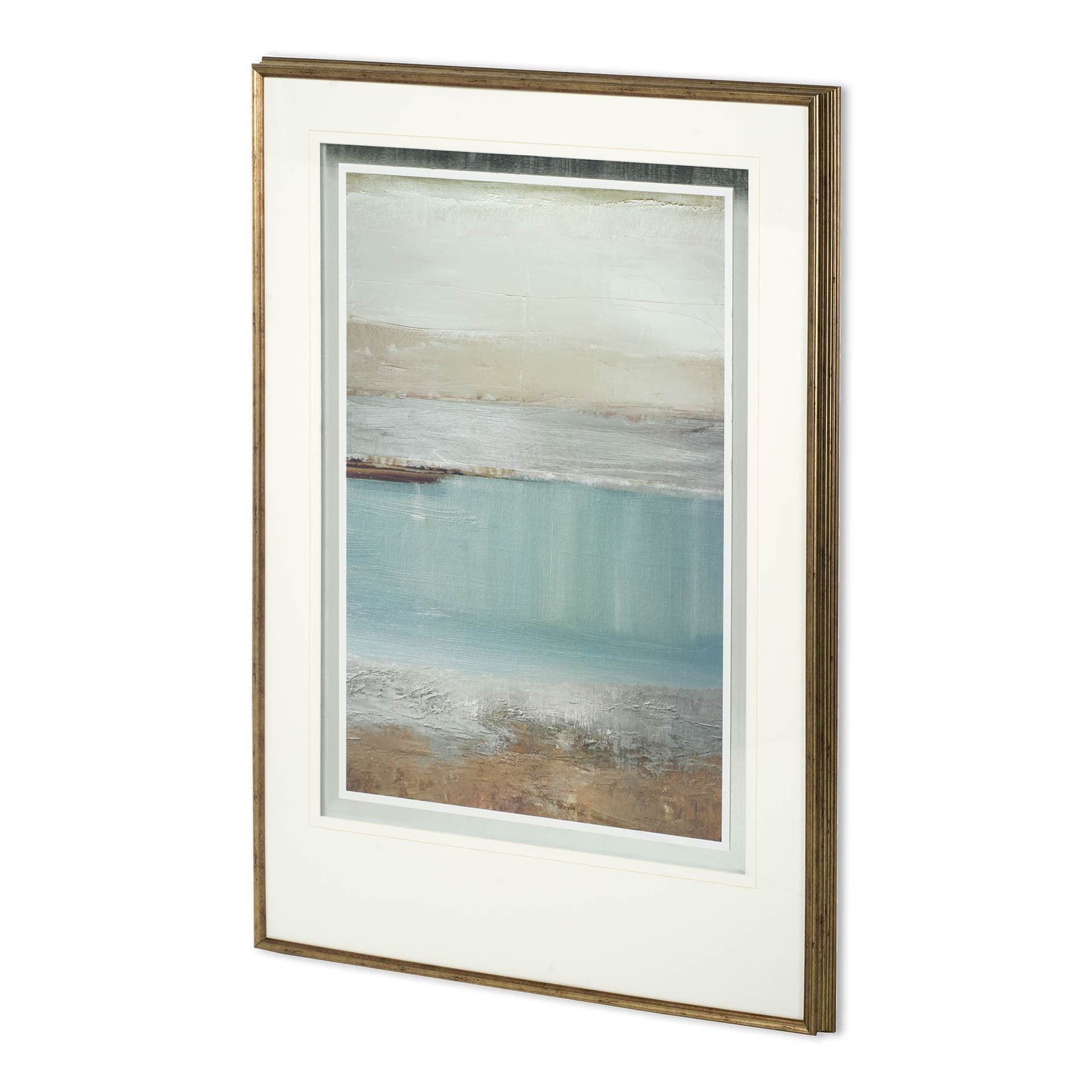 Echo Beach by Caroline Gold a Hand Embellished Textured Framed Art Print Matted under Glass — product photograph
