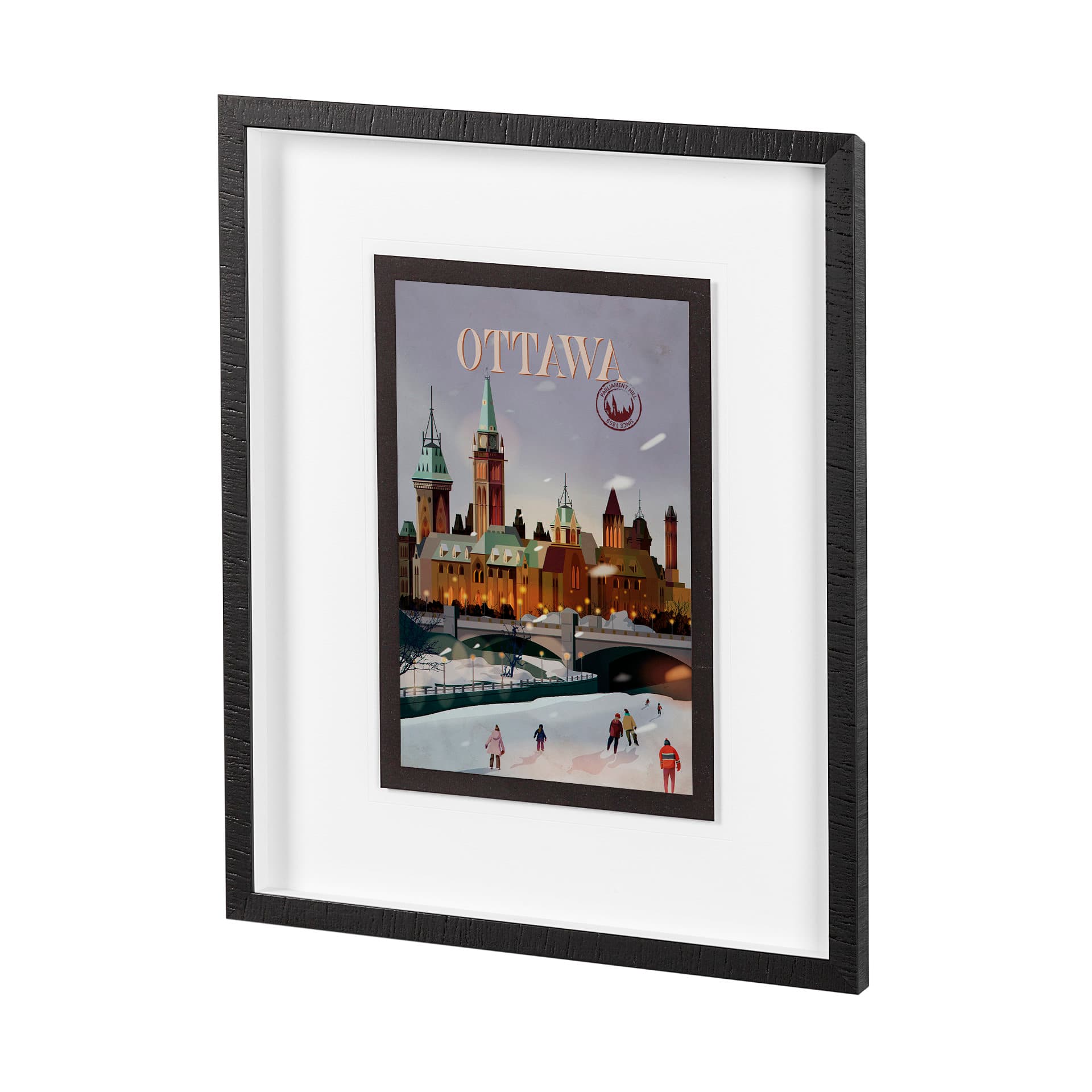 Ottawa Go Canada (M) by Mercana Studio a Framed Art Print Matted under Glass — product photograph