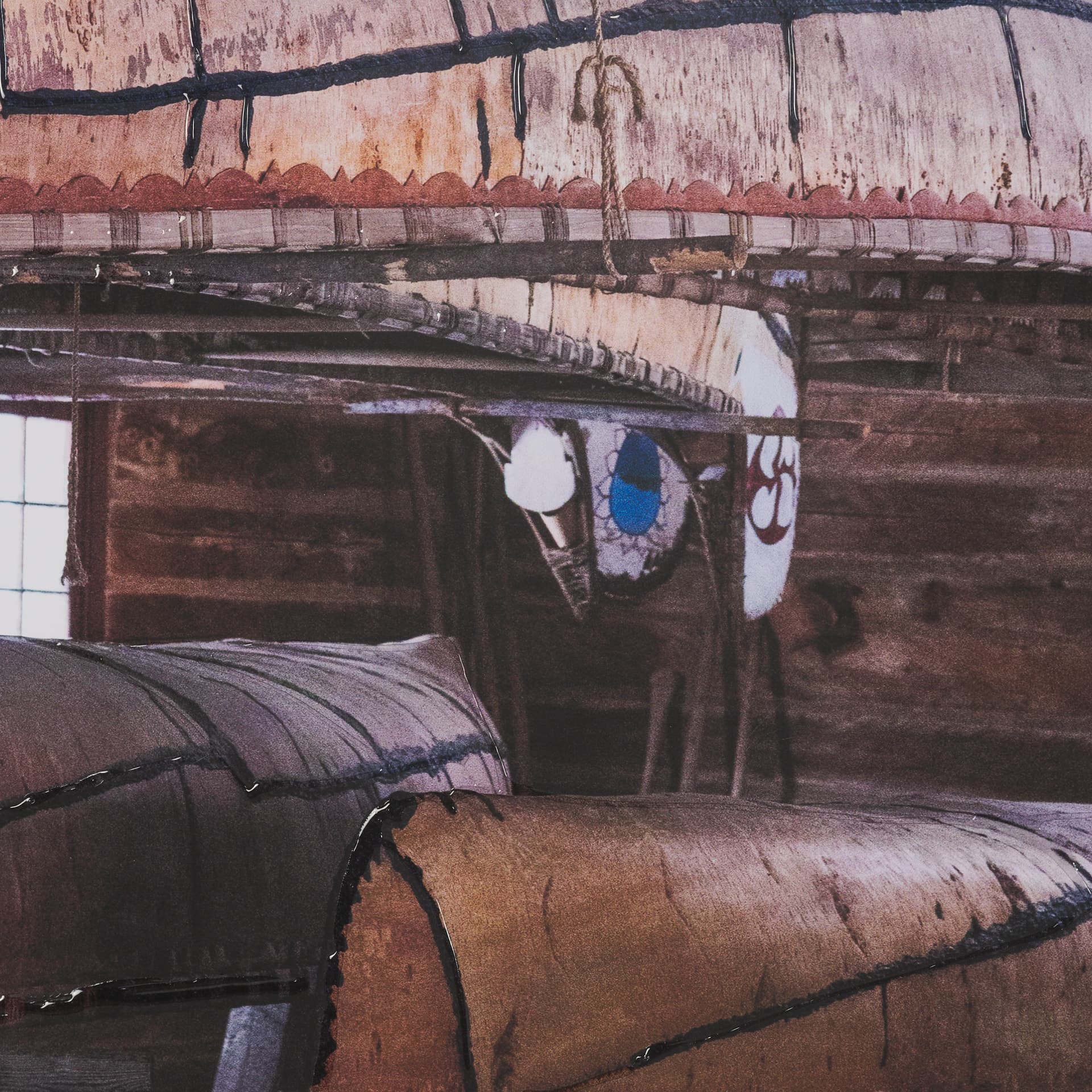 Canoe Barn by Deborah Revell Hand Embelished Framed Art Print Matted under Glass — product photograph
