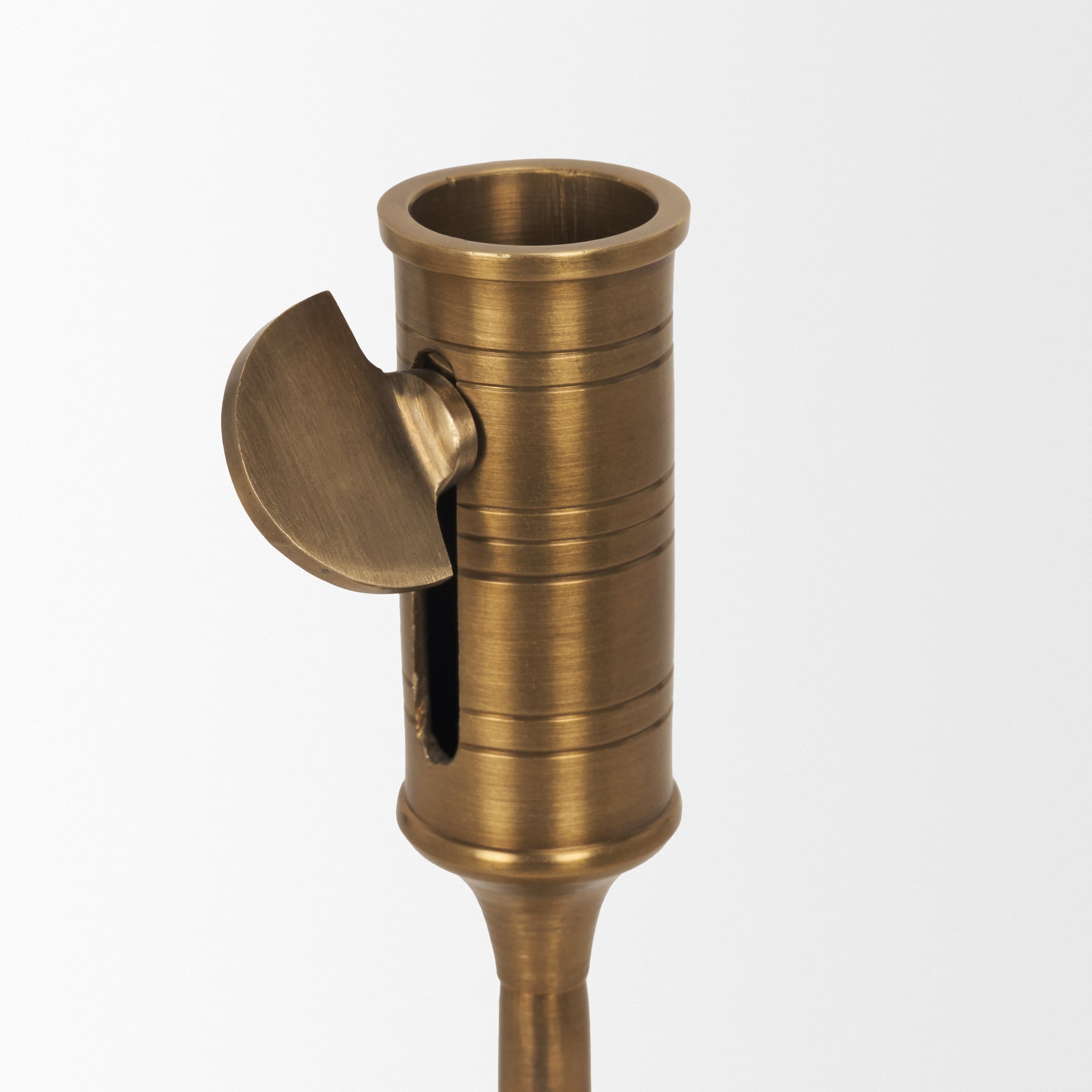 Chantria Small Solid Natural Brass Adjustable Taper Candle Holder — product photograph