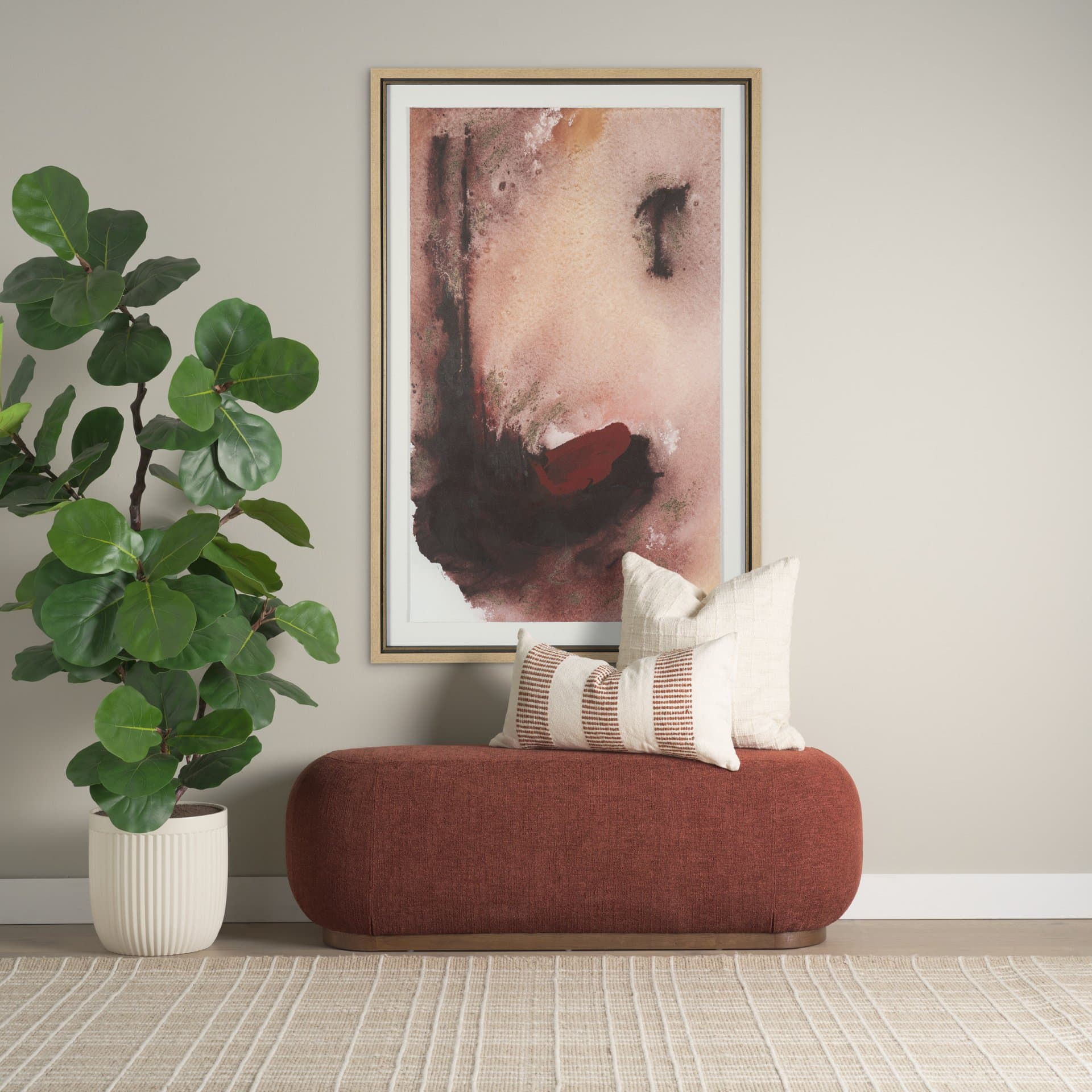Let It Be by Ira Havuka Hand-Embellished Textured Framed Artwork Matted under Glass — in a styled room