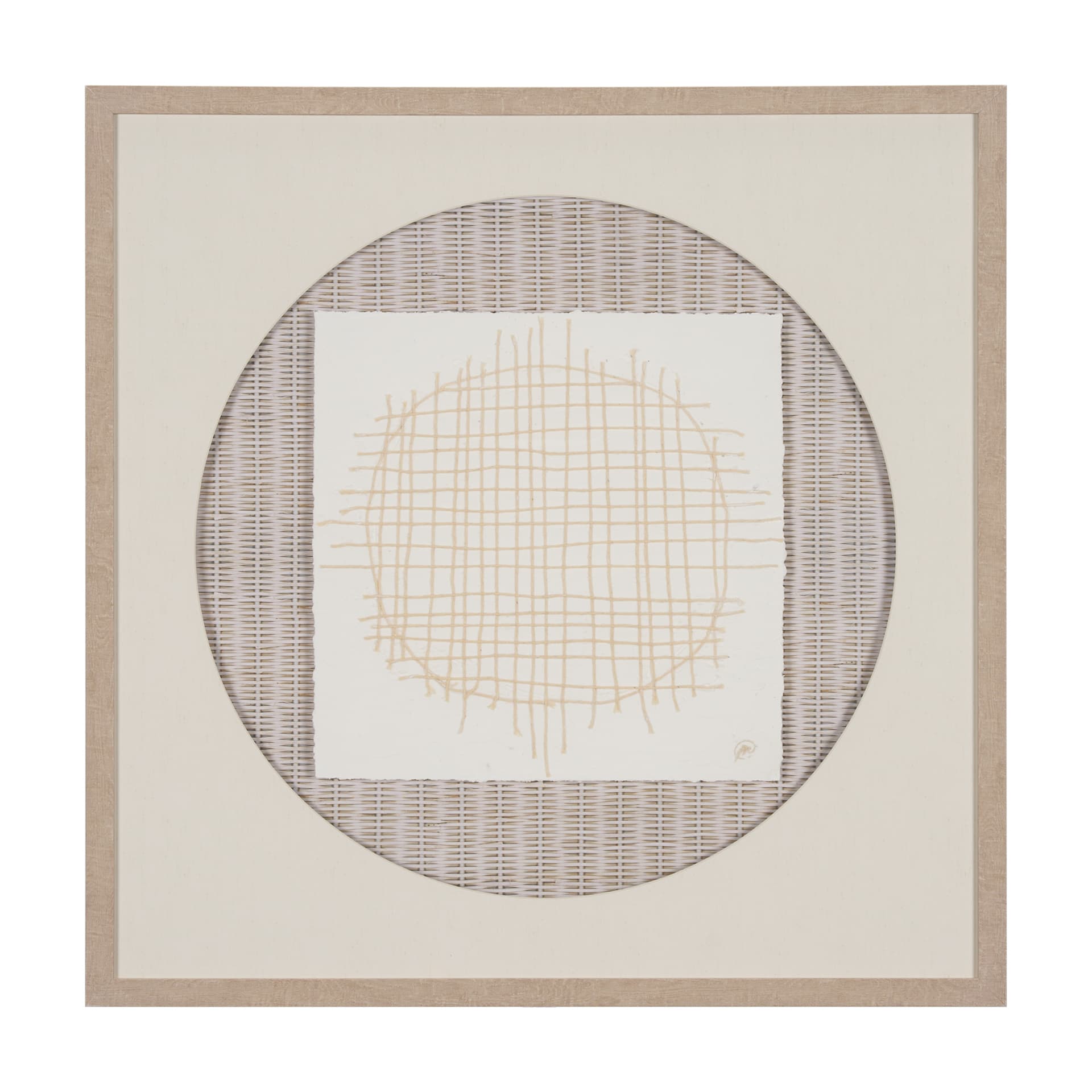 String Net I by Studio M a handmade Original Framed 3D Textured Artwork under Glass — product photograph