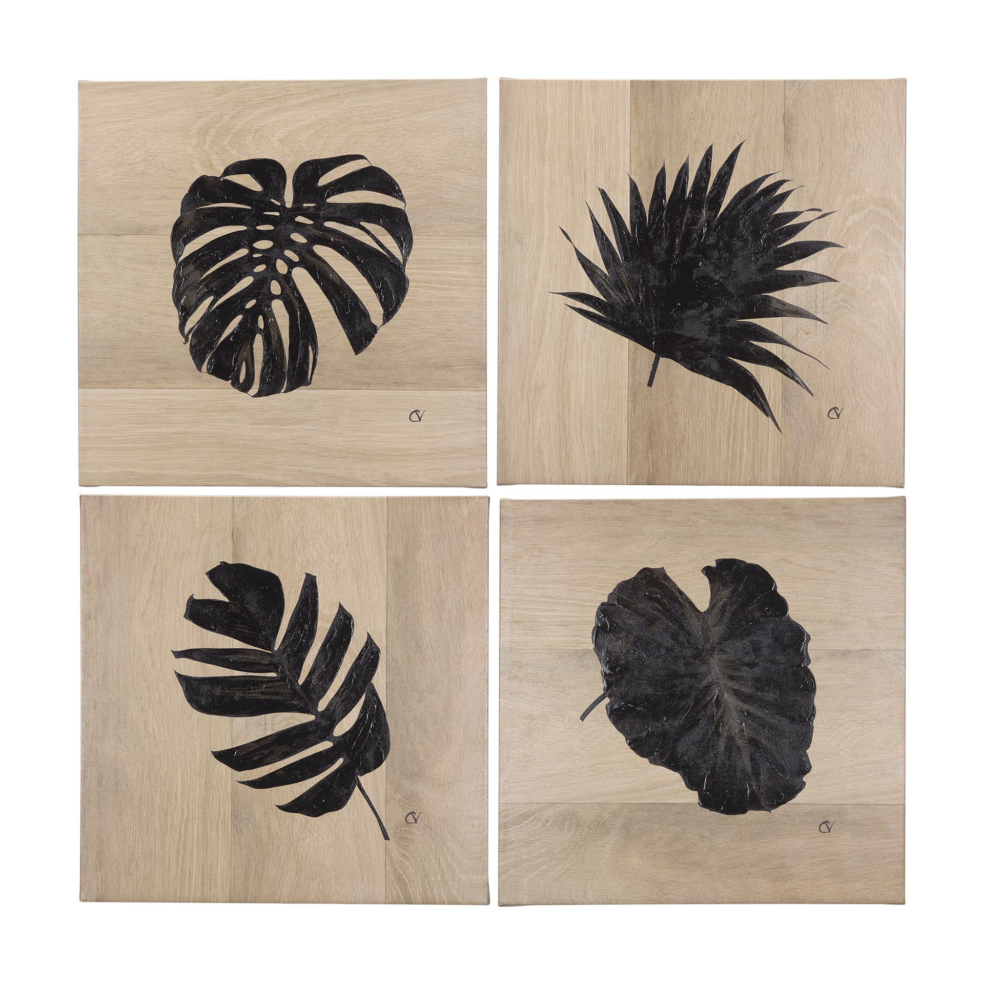 Tropical Leaf III by Mercana Studio a Hand Embellished Textured Canvas — product photograph