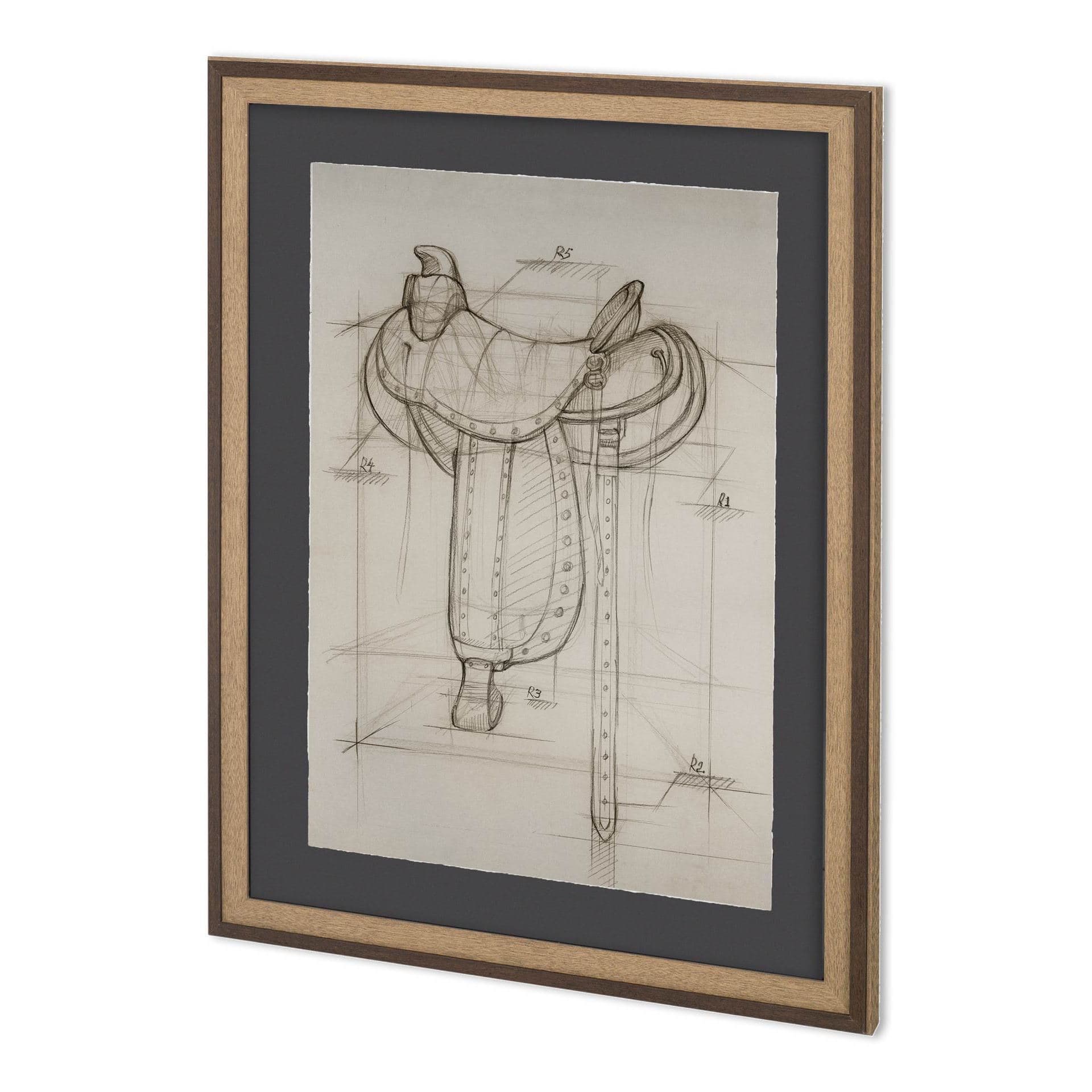 Horse Seat I by Mercana Studio a Hand Embellished Textured Framed Art Print Matted under Glass — product photograph