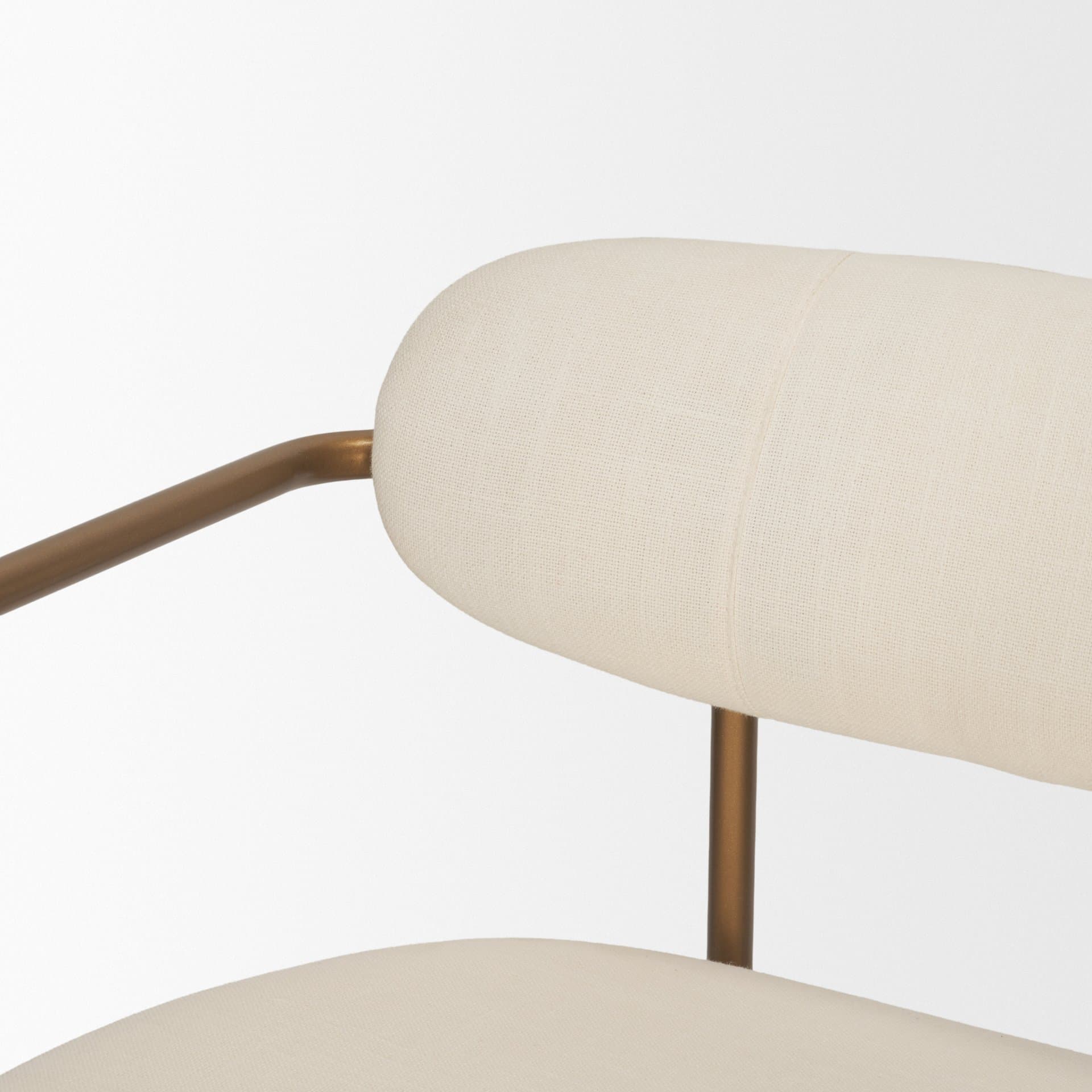 Parker Backless 36.5in Seat Counter Stool | Cream Fabric w/ Gold Metal — product photograph