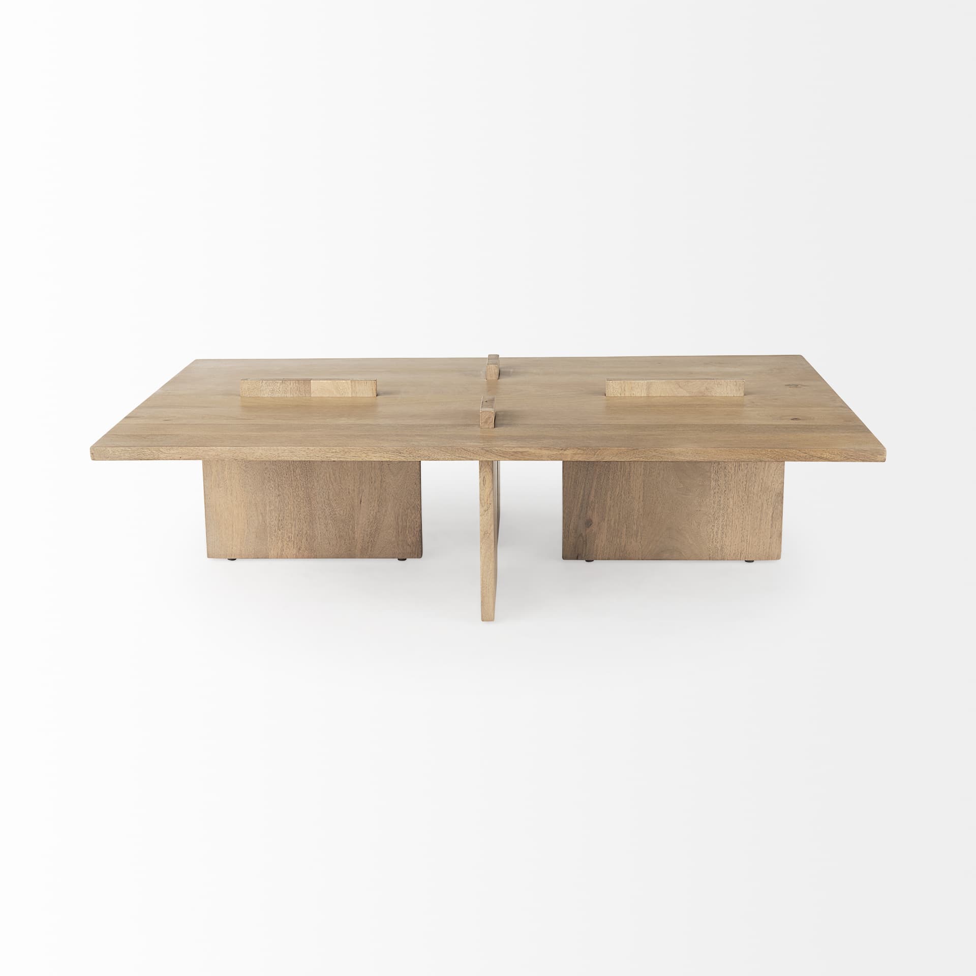 Aida 56 x 34 Rectangular Light Brown Wood Coffee Table — product photograph