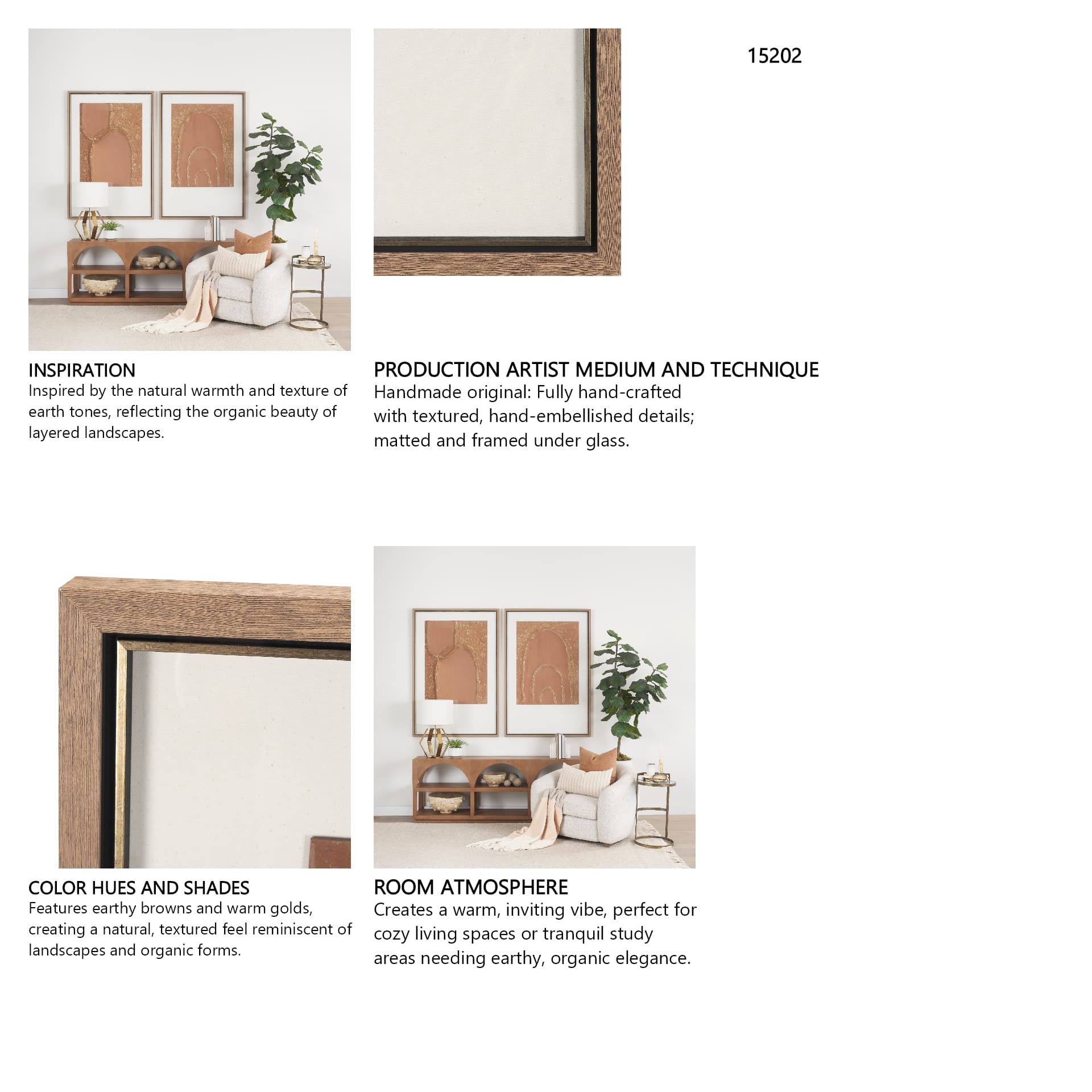 Terracotta Arches II by Studio M a handmade Original Framed 3D Textured Artwork under Glass — in a styled room