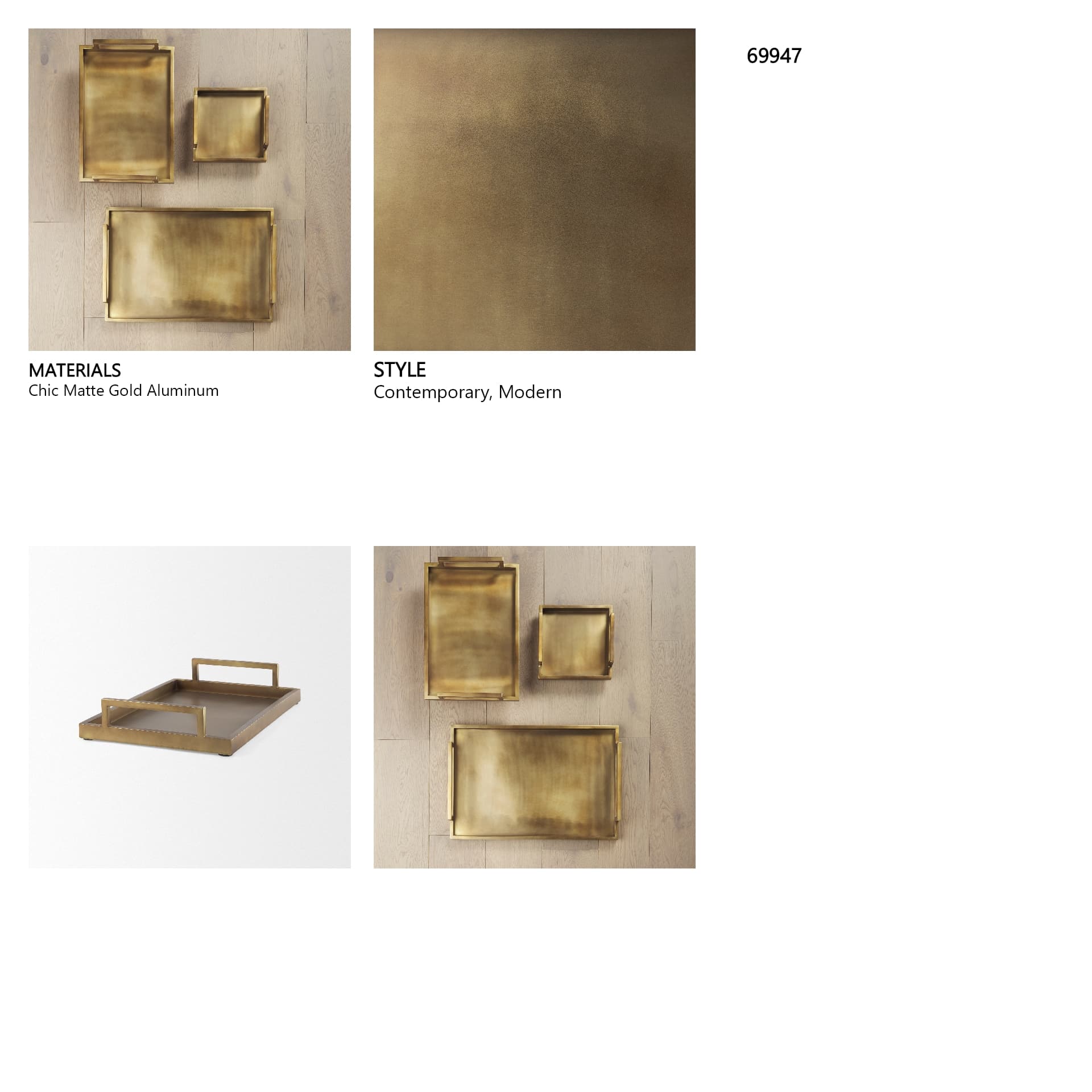 Shay Aluminium Tray - Medium — in a styled room